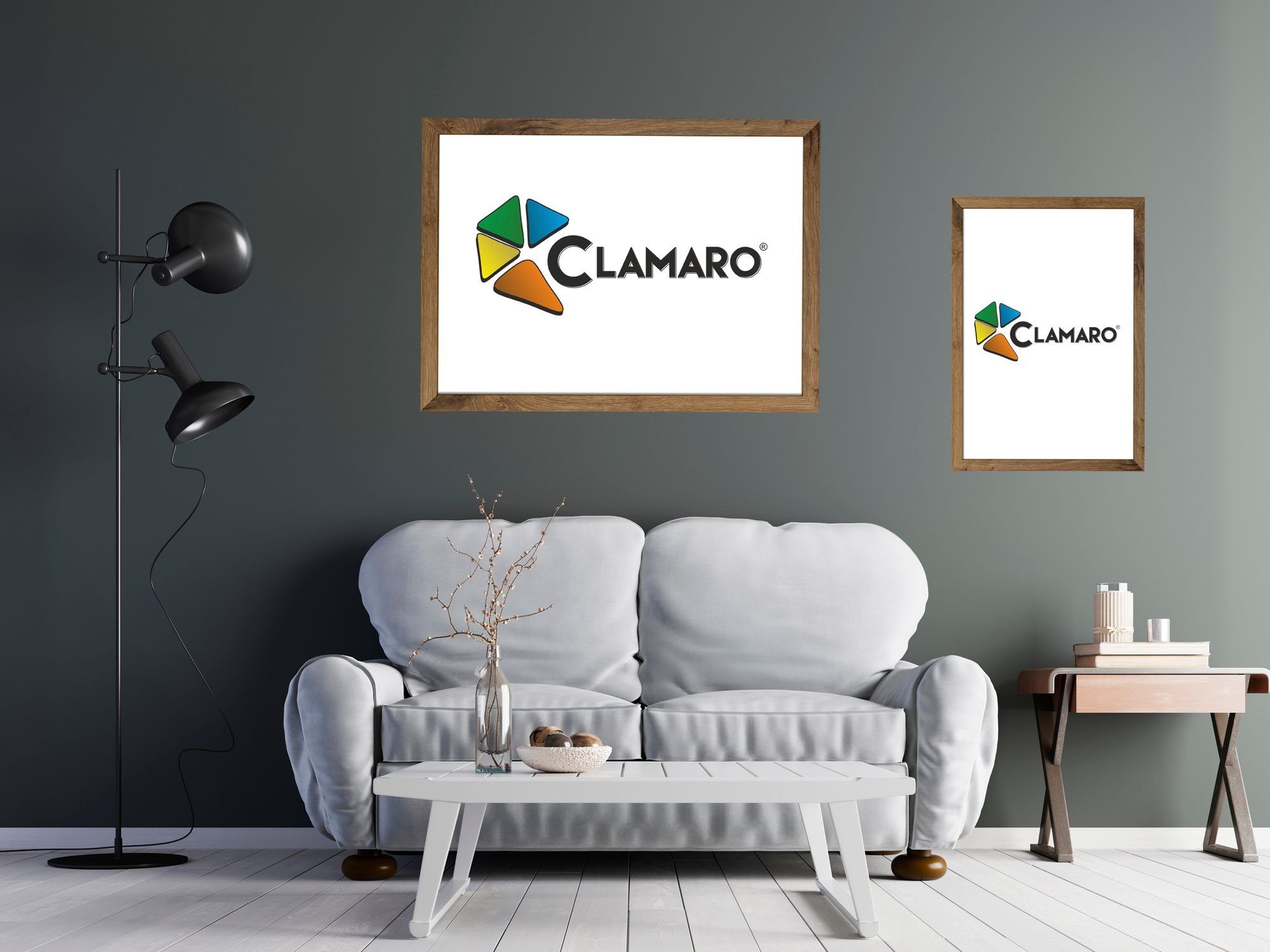 Clamaro Bilderrahmen Bilderrahmen Rahmen 'Collage' nach Aufhänger inkl. CLAMARO 58x82 Rückwand handgefertigt FSC® Acrylglas, eckiger altholz und eiche Holz MDF Moderner in Maß