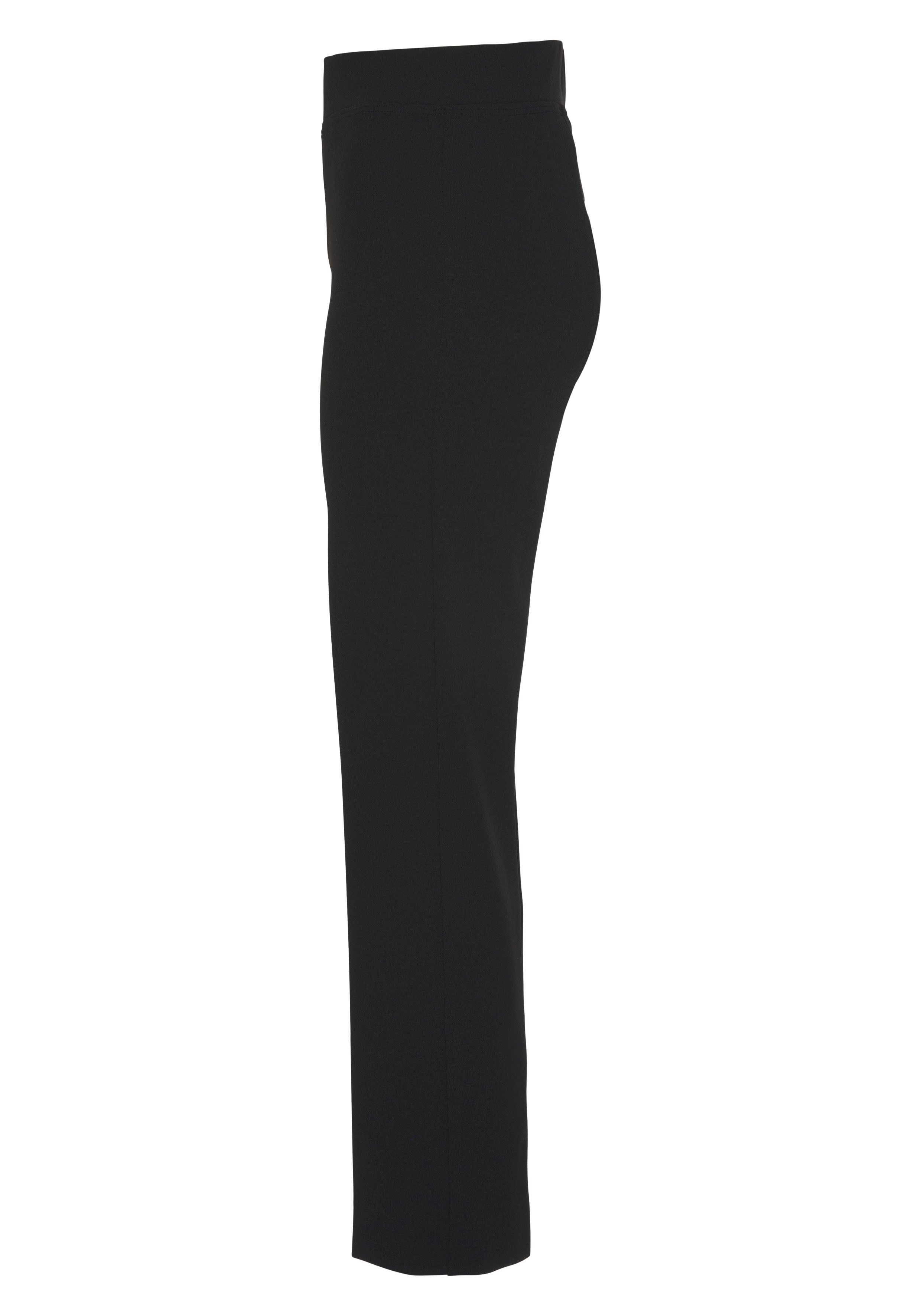 schwarz Bügelfalte in HERMANN Collection mit Stretch-Hose eleganter Schlupfform LANGE