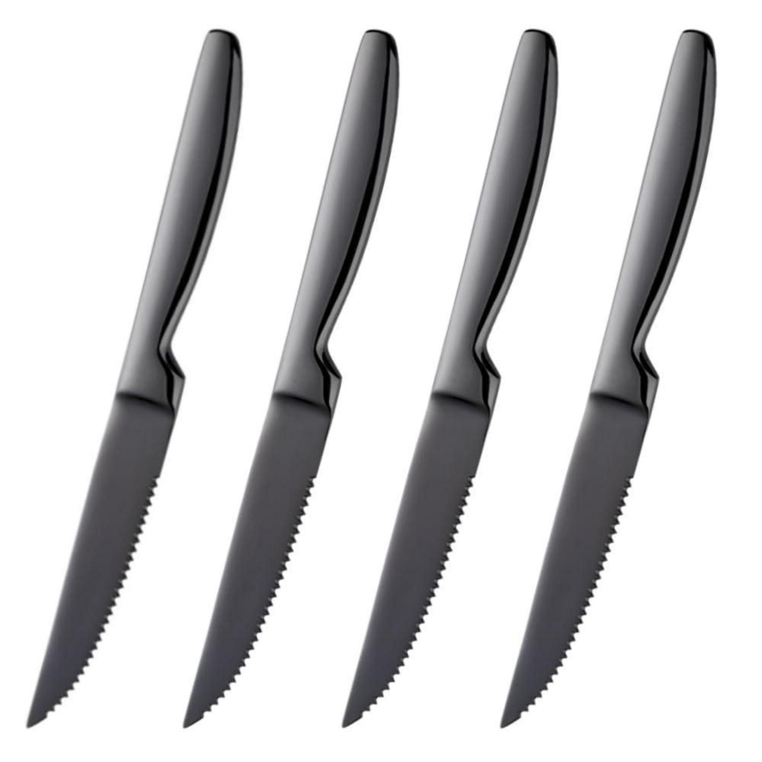 LuxusKollektion Steakmesser Steakmesser Set 4-teilig gezahnt Schwarz