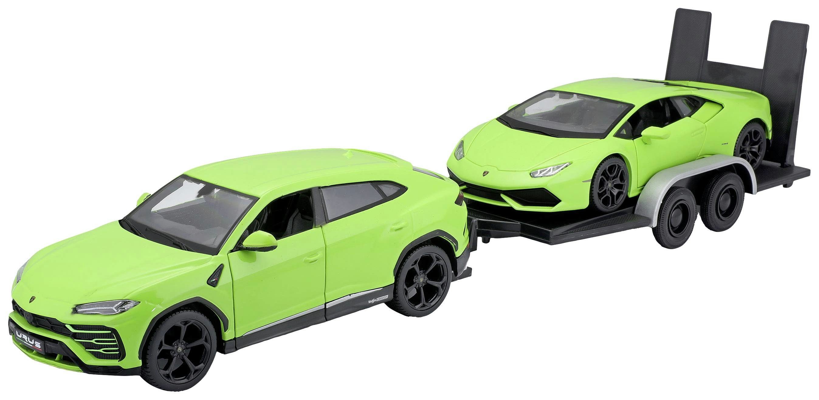 Maisto® Modellauto Design Elite Transport Lamborghini Urus + Huracán Coupé, Maßstab 1:24, detailliertes Modell