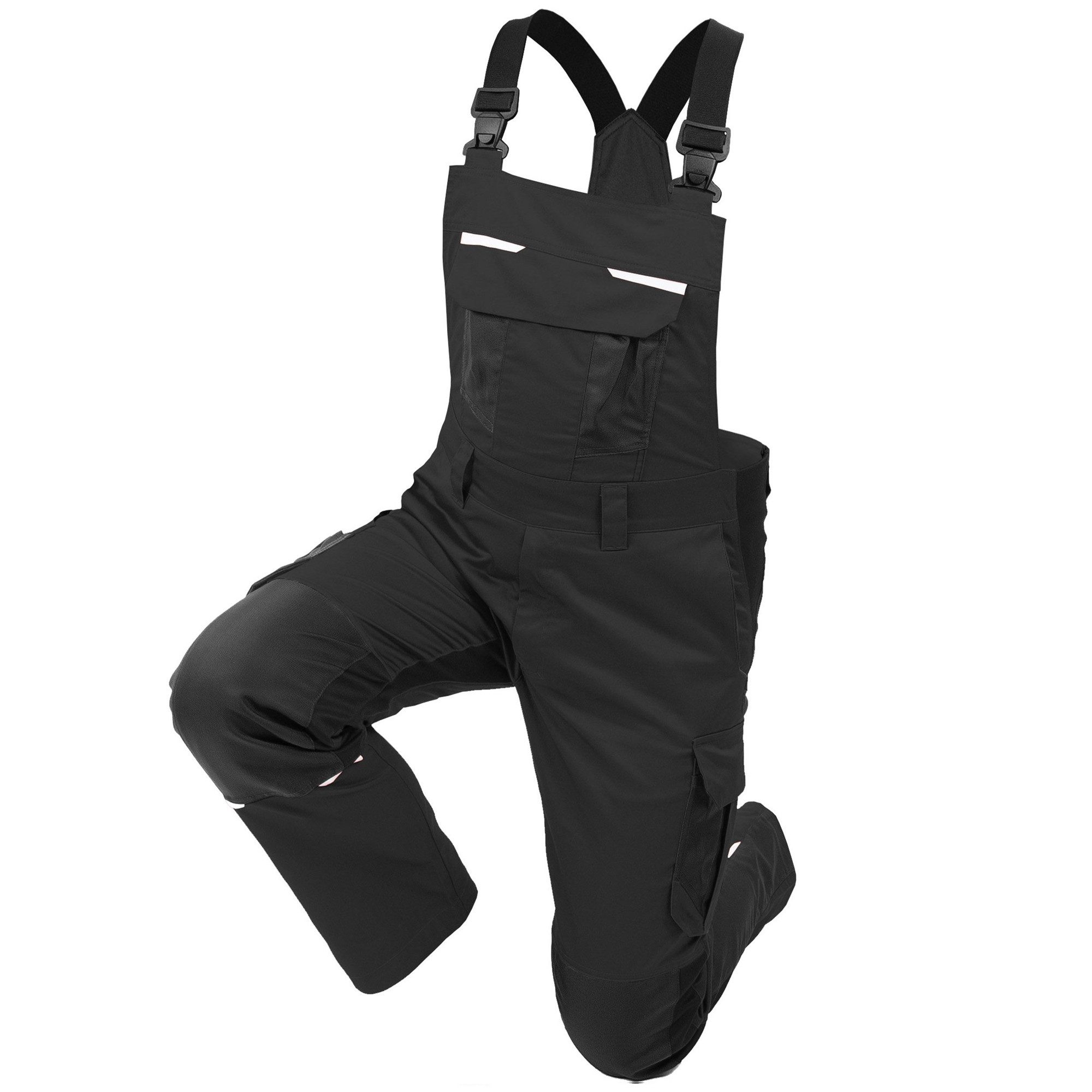 Arbeitslatzhose Slim-Fit Latzhose Herren, strapazierfähig Stretch-Herren-Arbeitshose