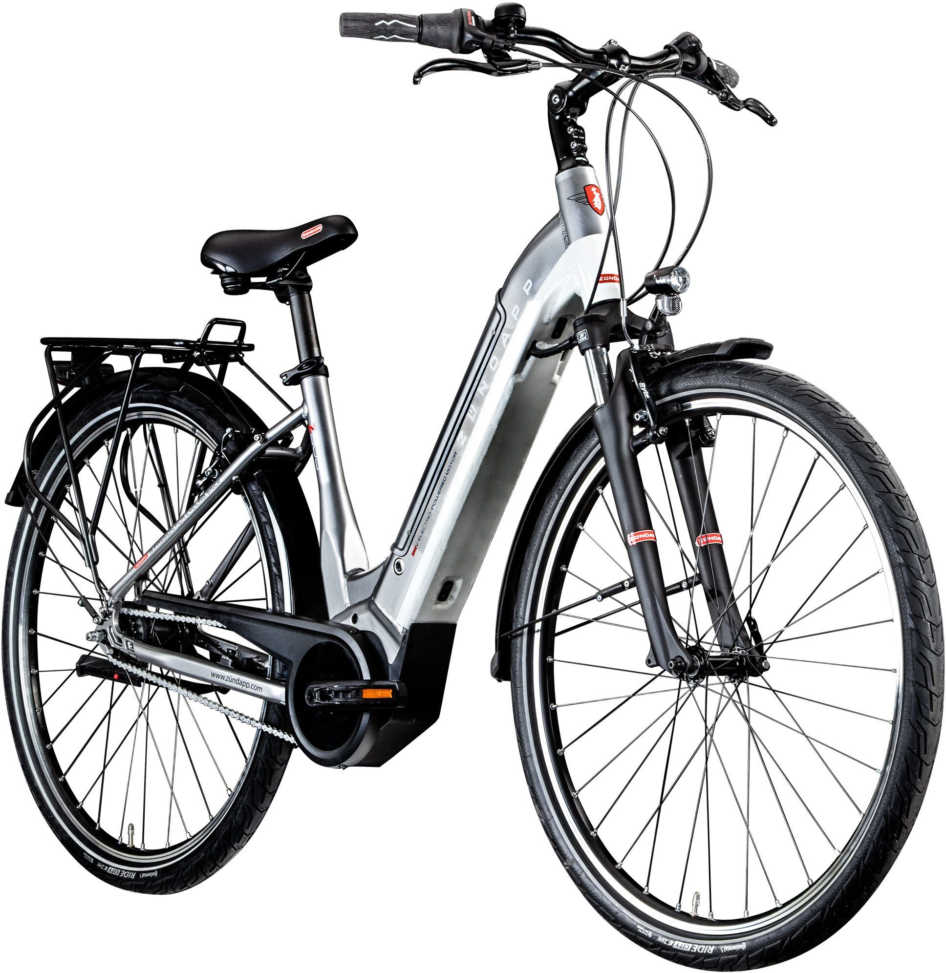 Zündapp E-Bike Z905, 7 Gang Nexus Schaltwerk, Nabenschaltung, Mittelmotor, 400 Wh Akku, Pedelec, Elektrofahrrad für Damen u. Herren, Cityrad