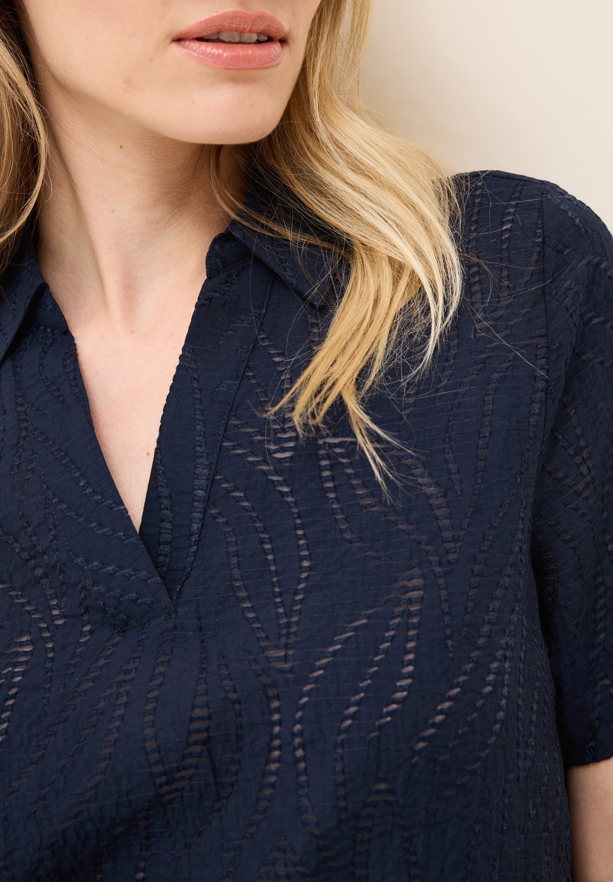 CECIL Hemdbluse mit leichtem Struktur Muster