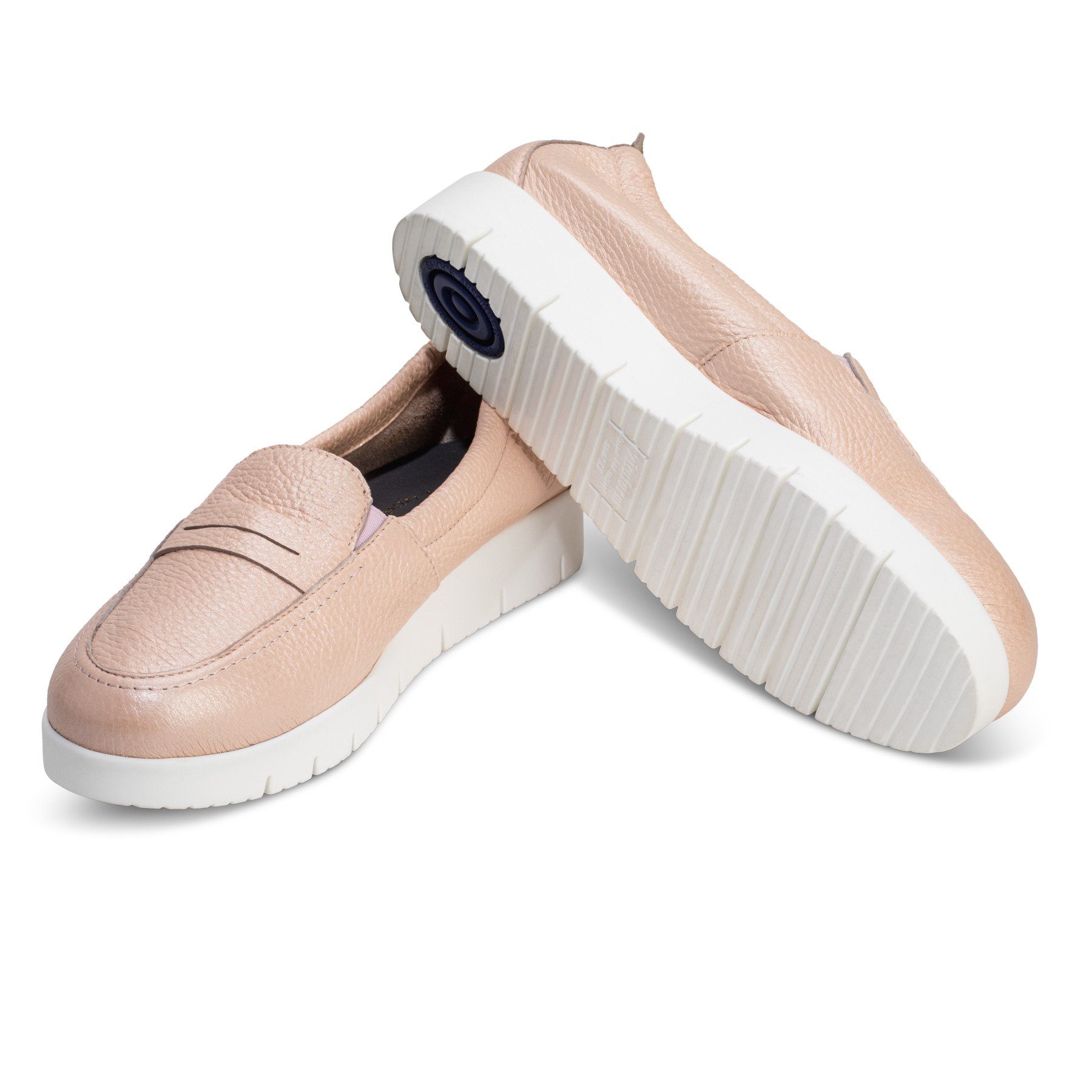 Mokassin Hirschleder Damenschuhe vitaform rose/metallic Mokassin