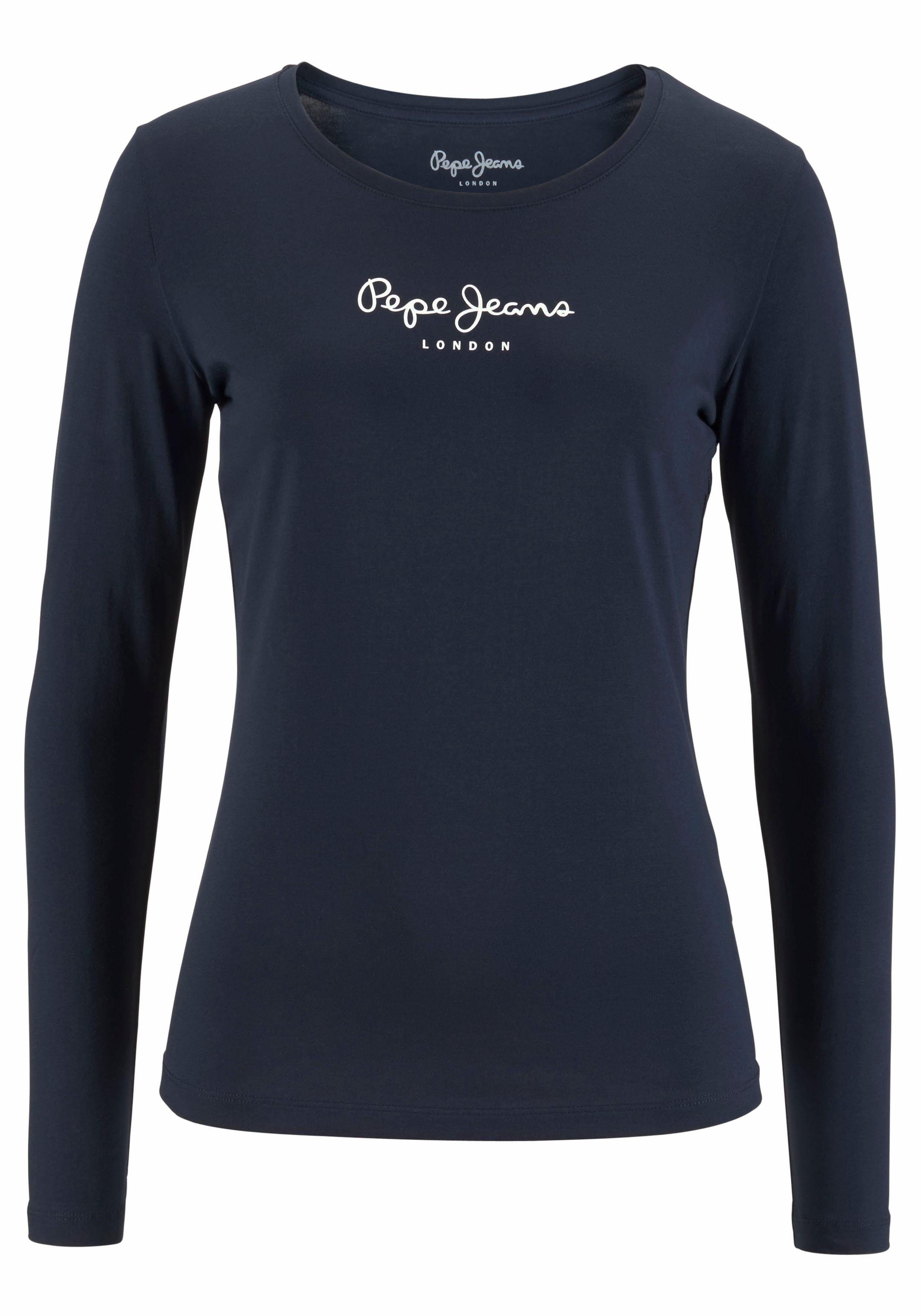 Pepe Jeans Langarmshirt NEW VIRGINA L/S mit Logo-Print. Reduzierter Preis € 25,99. Unverbindliche Preisempfehlung € 35,00