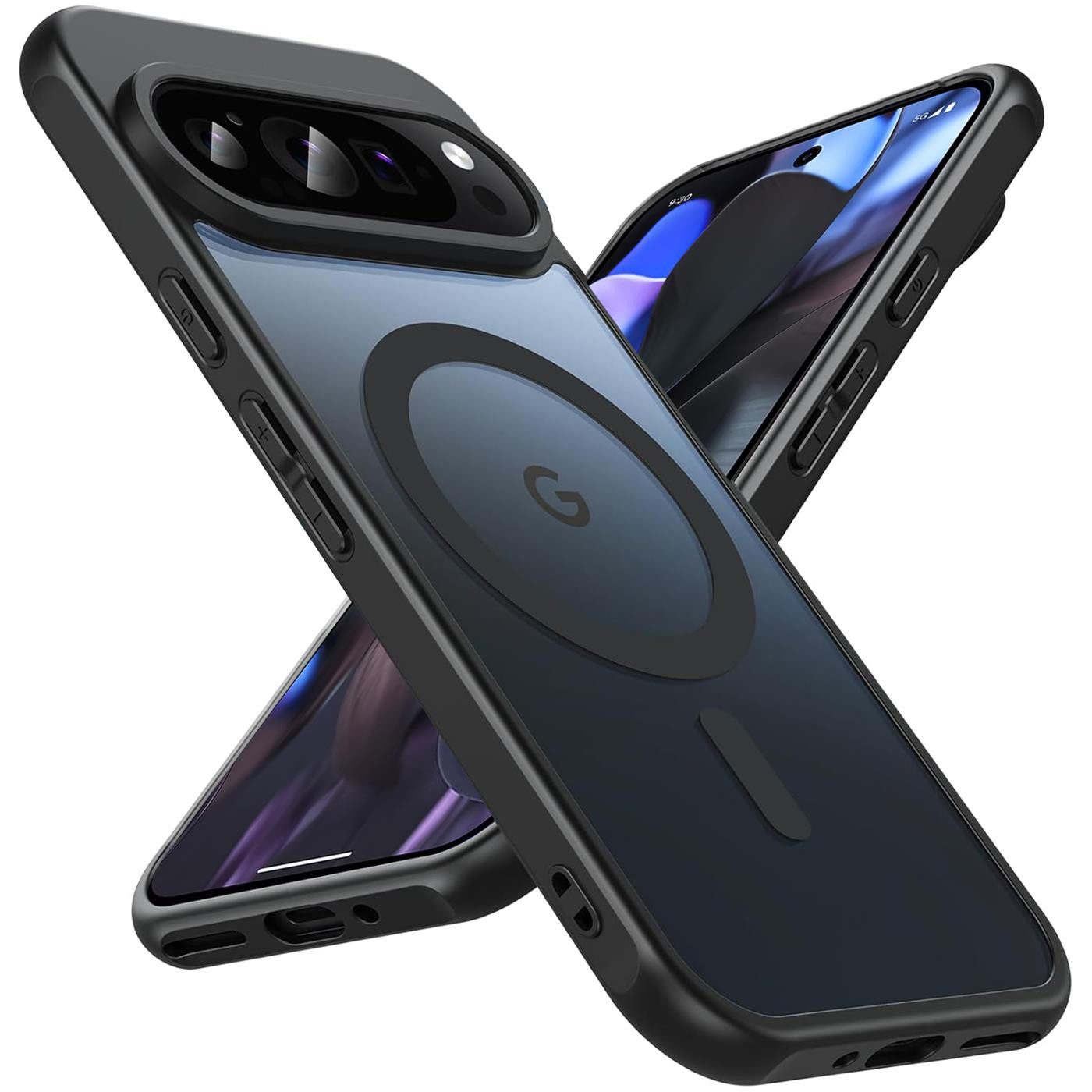 CoolGadget Handyhülle Magnet-Hülle für Pixel 9 Pro Schutzhülle magnetisch 6,3 Zoll, Hülle Matt Stoßfest kompatibel mit QI-Laden Zubehör Kameraschutz Case