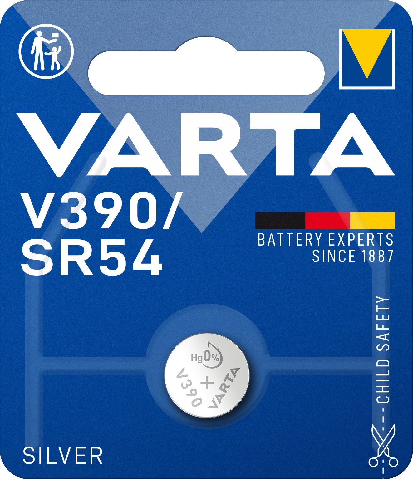 VARTA Knopfzelle Varta SILVER Coin V390/SR54 1,55V - 1er Blister - 1 Stück Batterie