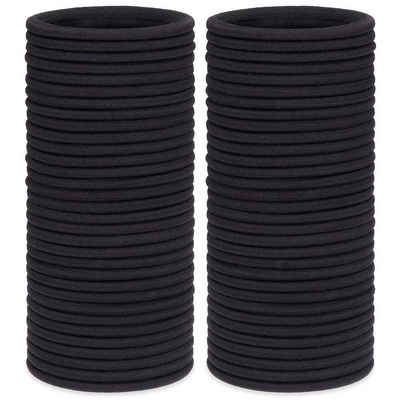 H&S Haarband Haargummis Set - 100 kleine schwarze Elastikbänder, 1-tlg., Hair Ties Set - 100 Small Black Elastic Bands