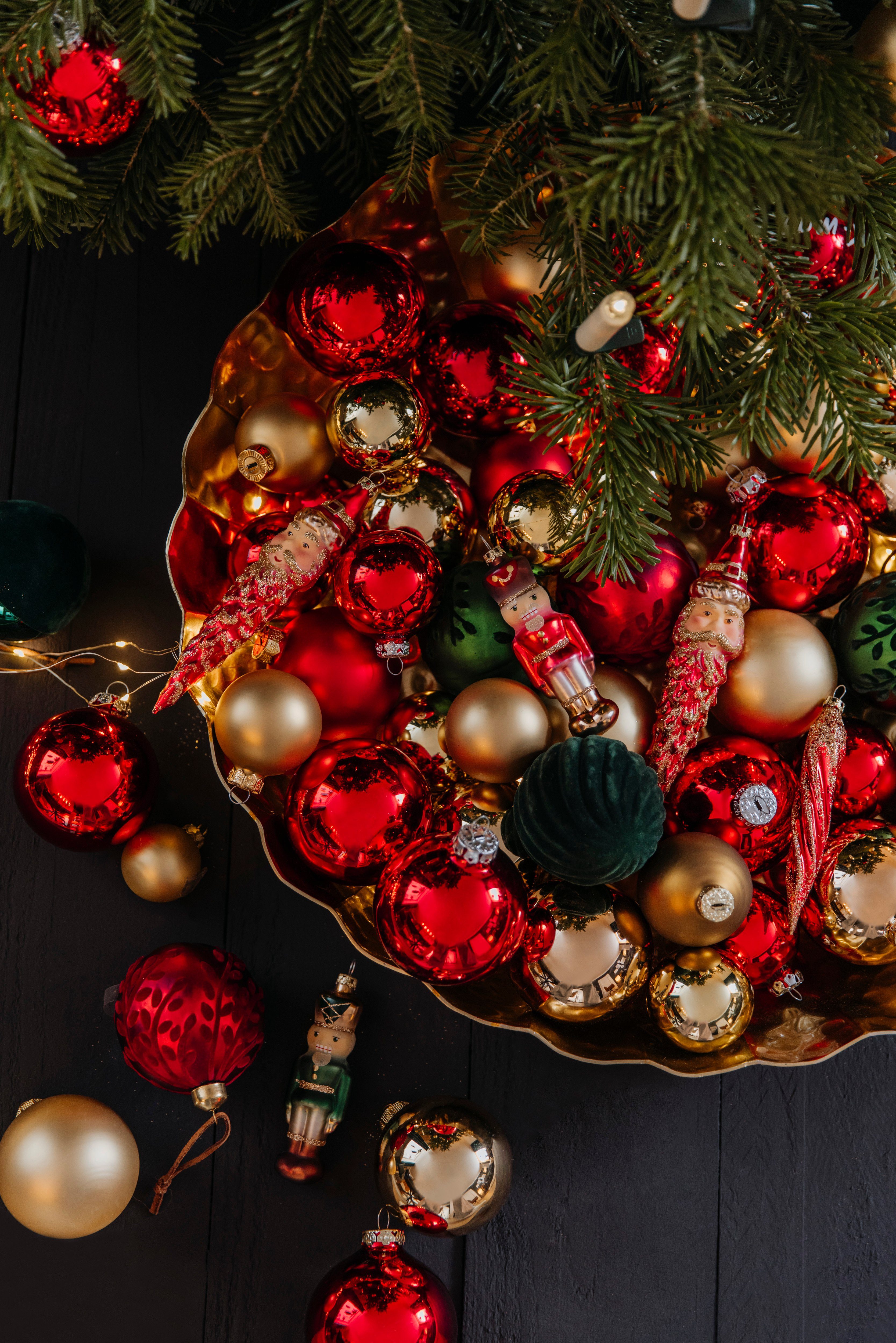 Leonique Weihnachtsbaumkugel Essone, Weihnachtsdeko, 6 cm, 8 Christbaumschmuck St), cm 18-teilig, Ø aus mit Glas Christbaumkugeln Motiv, (18 cm, 7