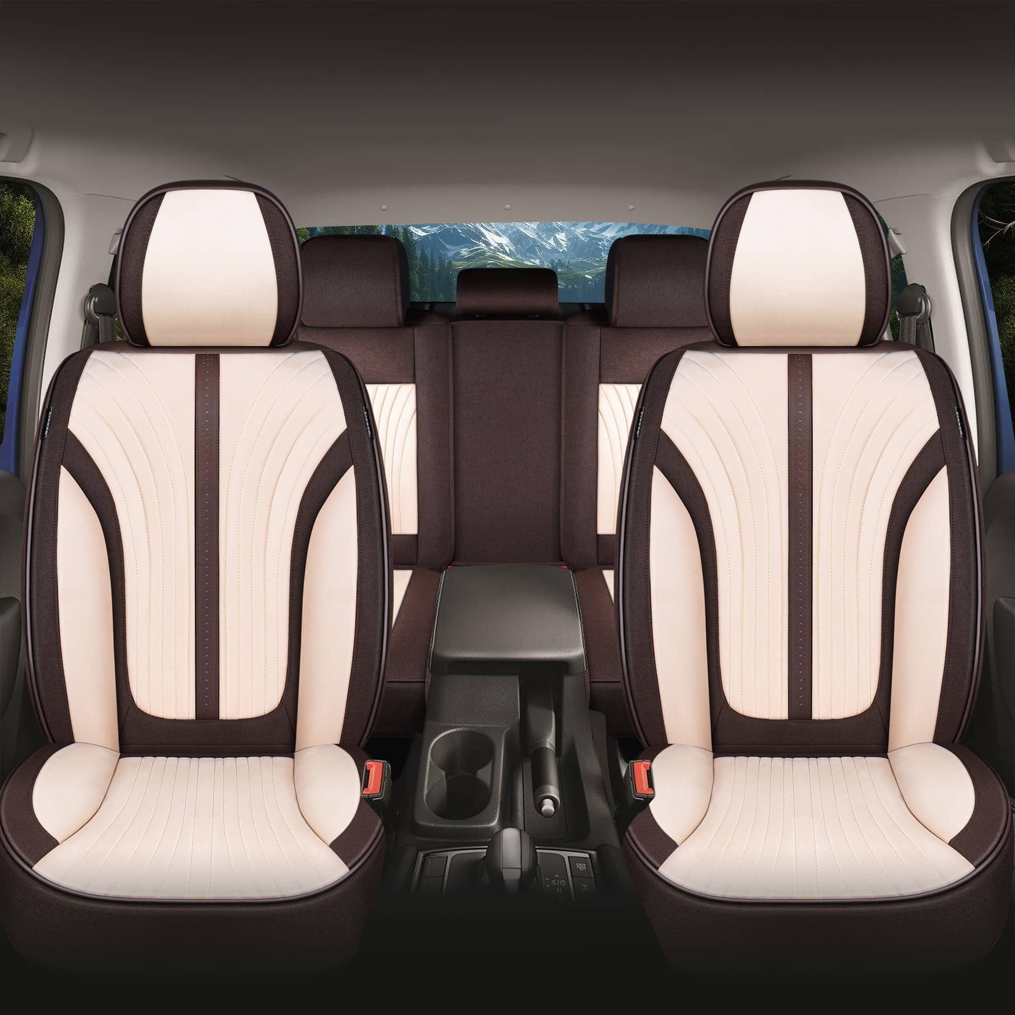 BREMER SITZBEZÜGE Autositzbezug für Skoda Octavia 4 Bj ab 2020 (FV2), Set, 2-tlg., Komplettset Vorne und Hinten, in Braun/Beige