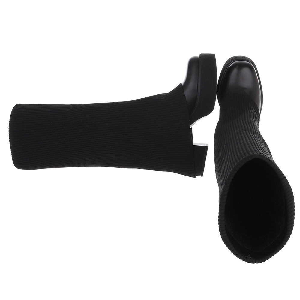 Ital-Design Moderne Stiefel mit Strickdesign und bequemer Passform Plateaus günstig online kaufen