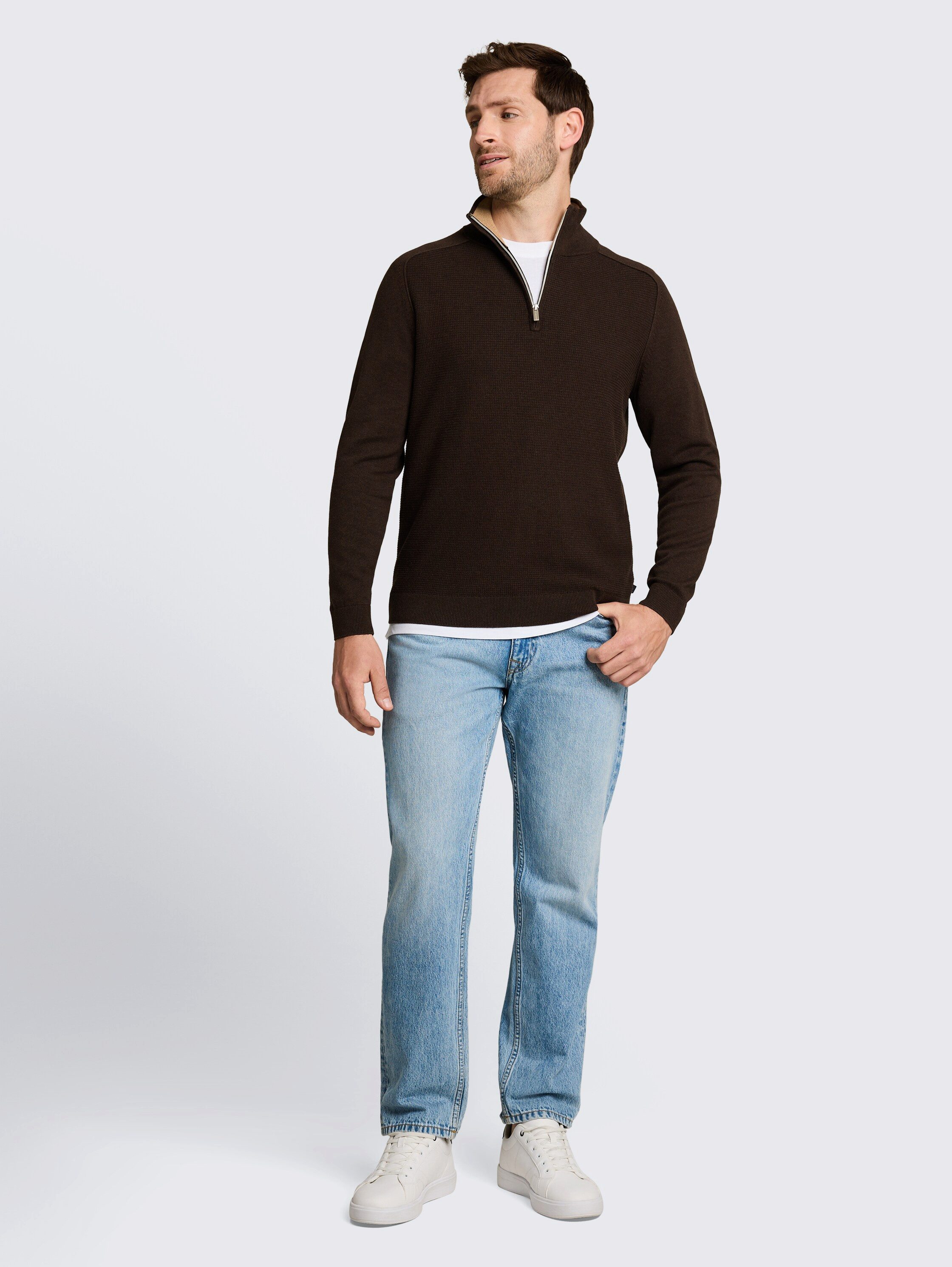 TOM TAILOR Troyer mit Logo Stickerei