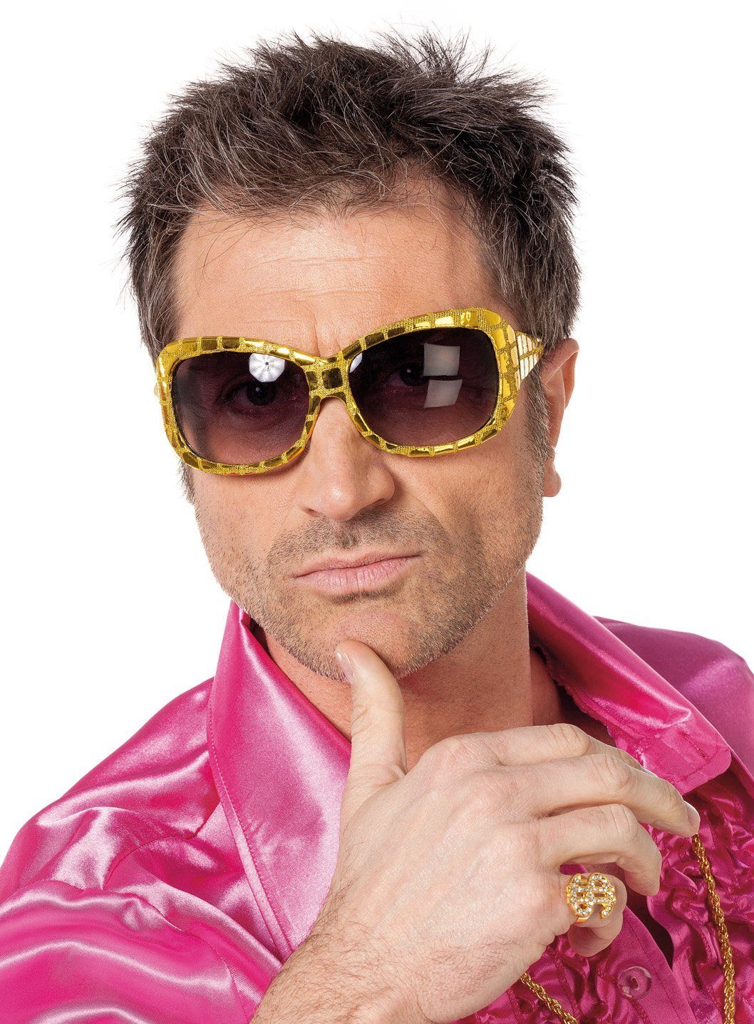 Metamorph Kostüm Disco Sonnenbrille gold, Im richtigen Licht machst Du dami günstig online kaufen