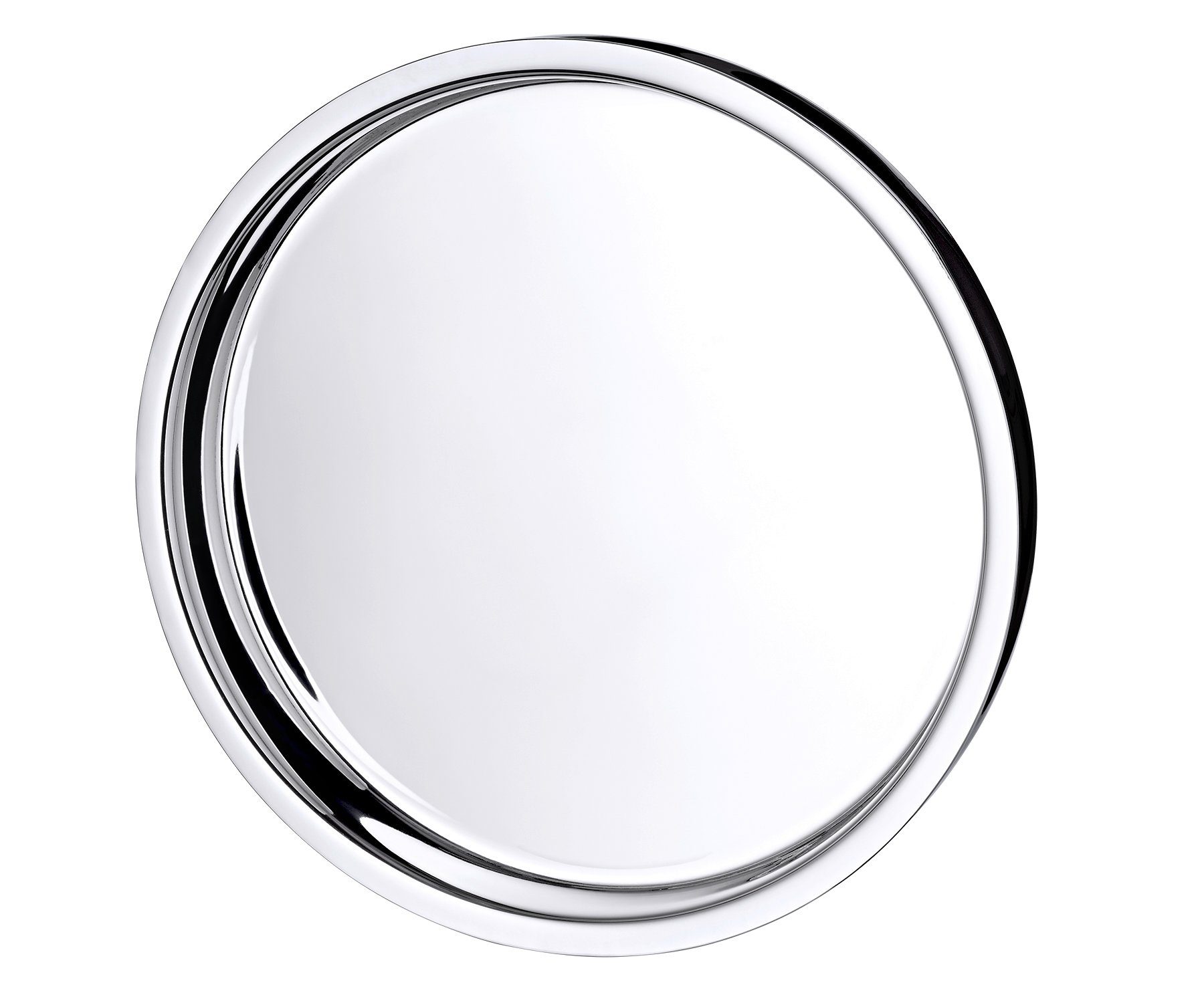 EDZARD Dekotablett Alaska, Dekotablett, rund, Edelstahl, hochglanzpoliert, Ø 40 cm