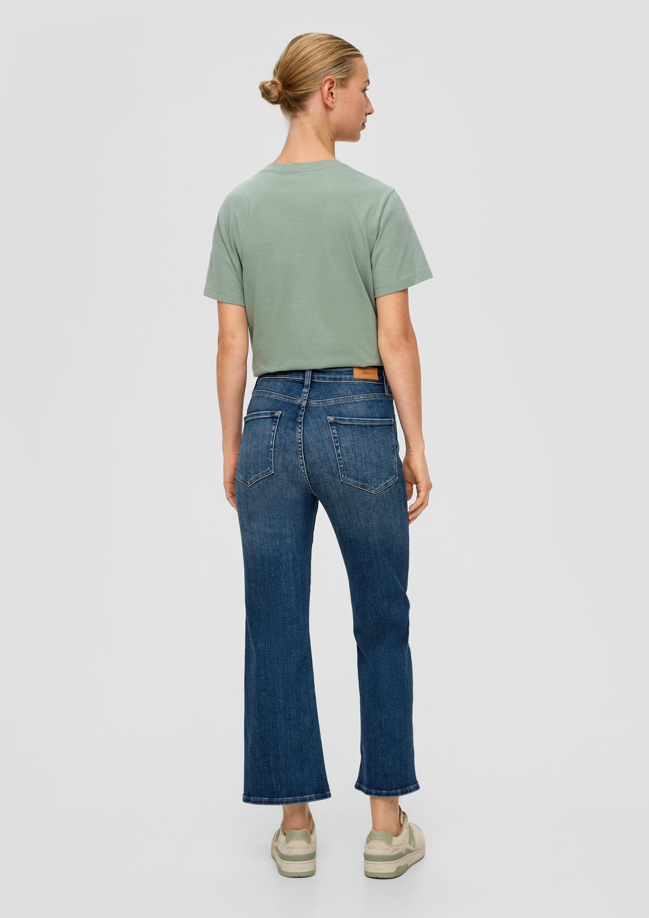s.Oliver Bootcut-Jeans Jeans-Hose Cropped Jeans / High Rise / Flared Leg / Baumwollstretch