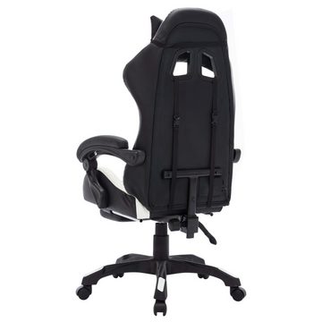 vidaXL Bürostuhl Gaming-Stuhl mit RGB LED-Leuchten Weiß und Schwarz Kunstleder