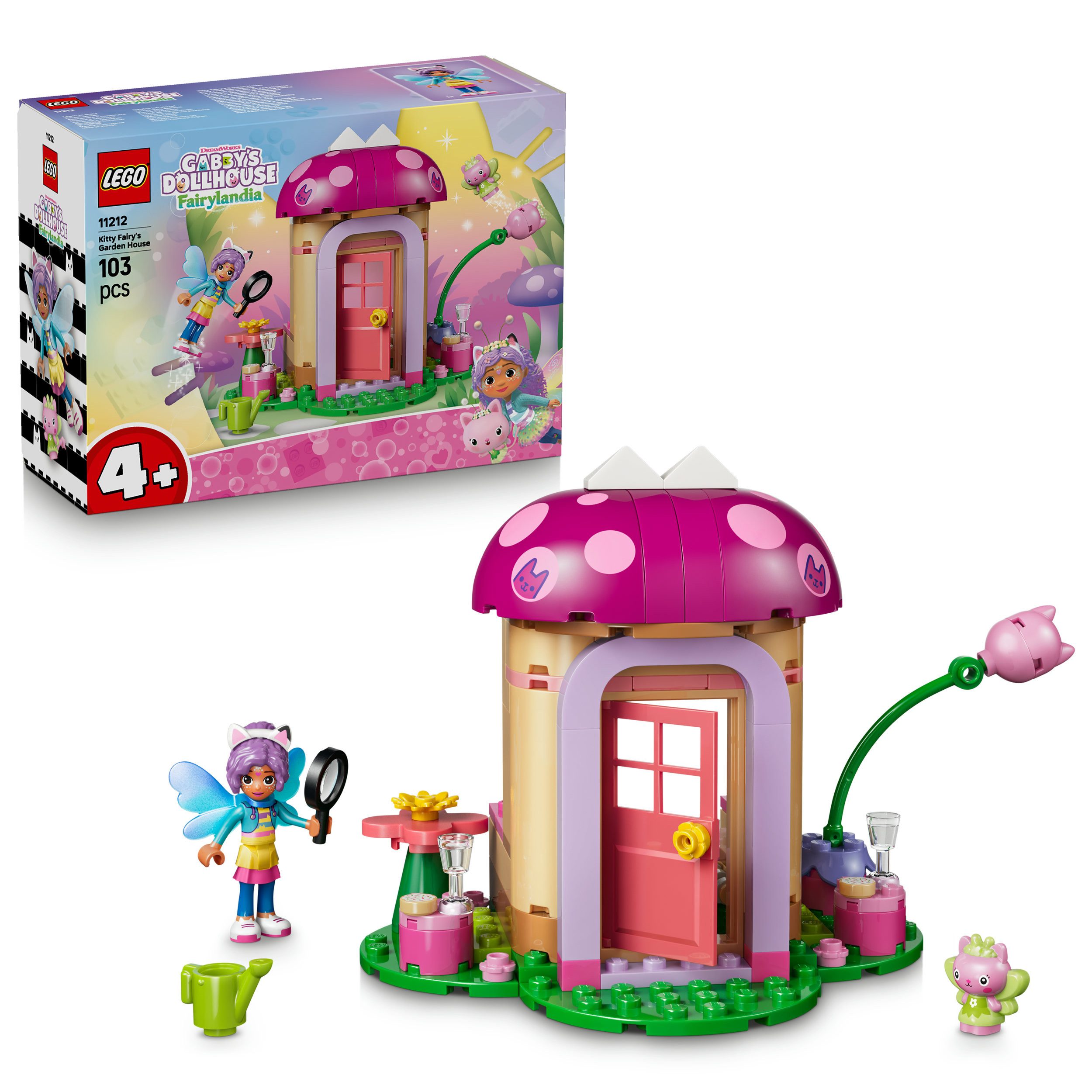 LEGO® Kitty Fees Gartenhaus (11212), LEGO Gabby's Dollhouse Konstruktionsspielsteine, (103 St), Made in Europe