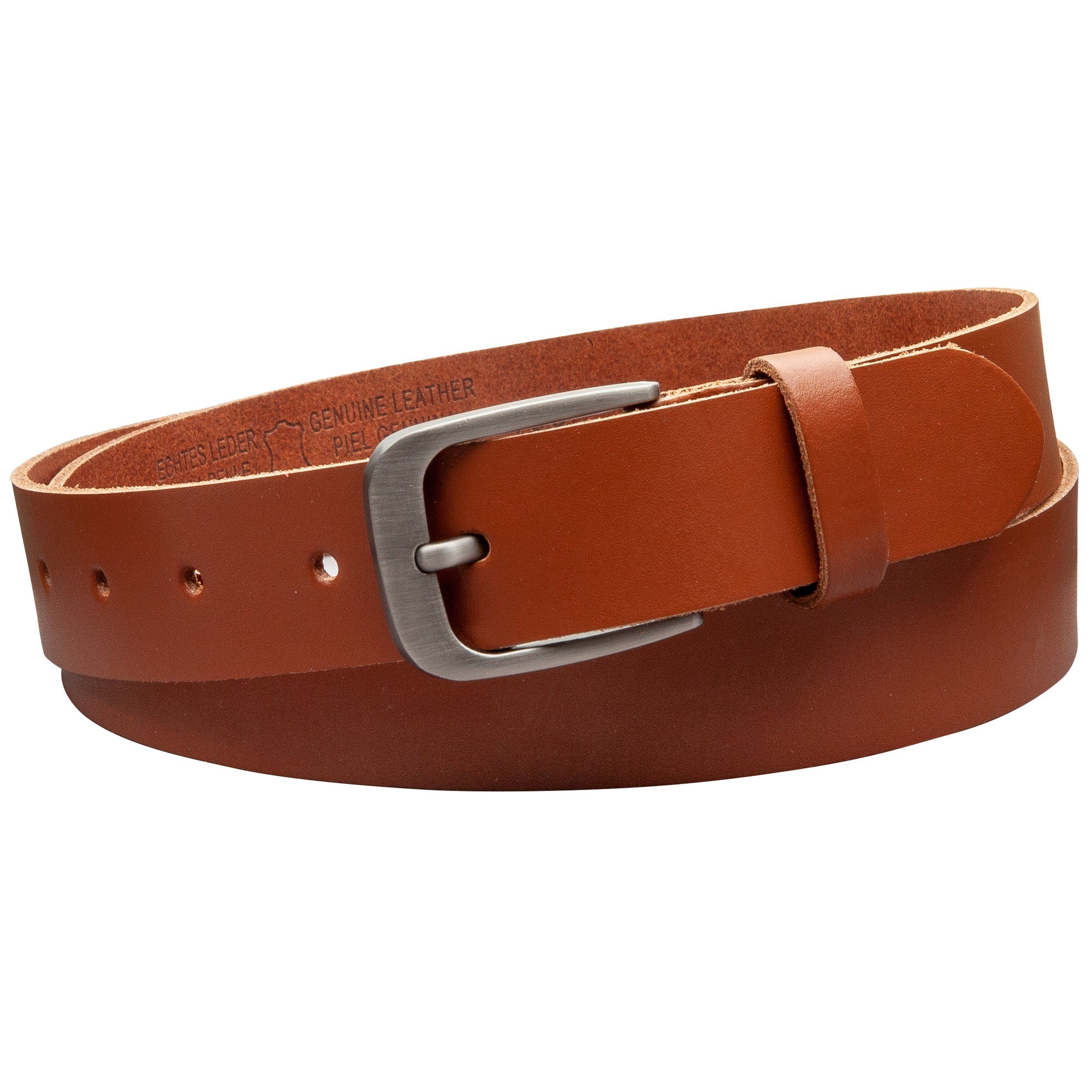 COLOGNEBELT Ledergürtel OM319-SL-Cognac MADE IN GERMANY, Cognac Kürzbar, 100 % Echtleder, Aus einem Stück, Unisex – Bild 3 von 5