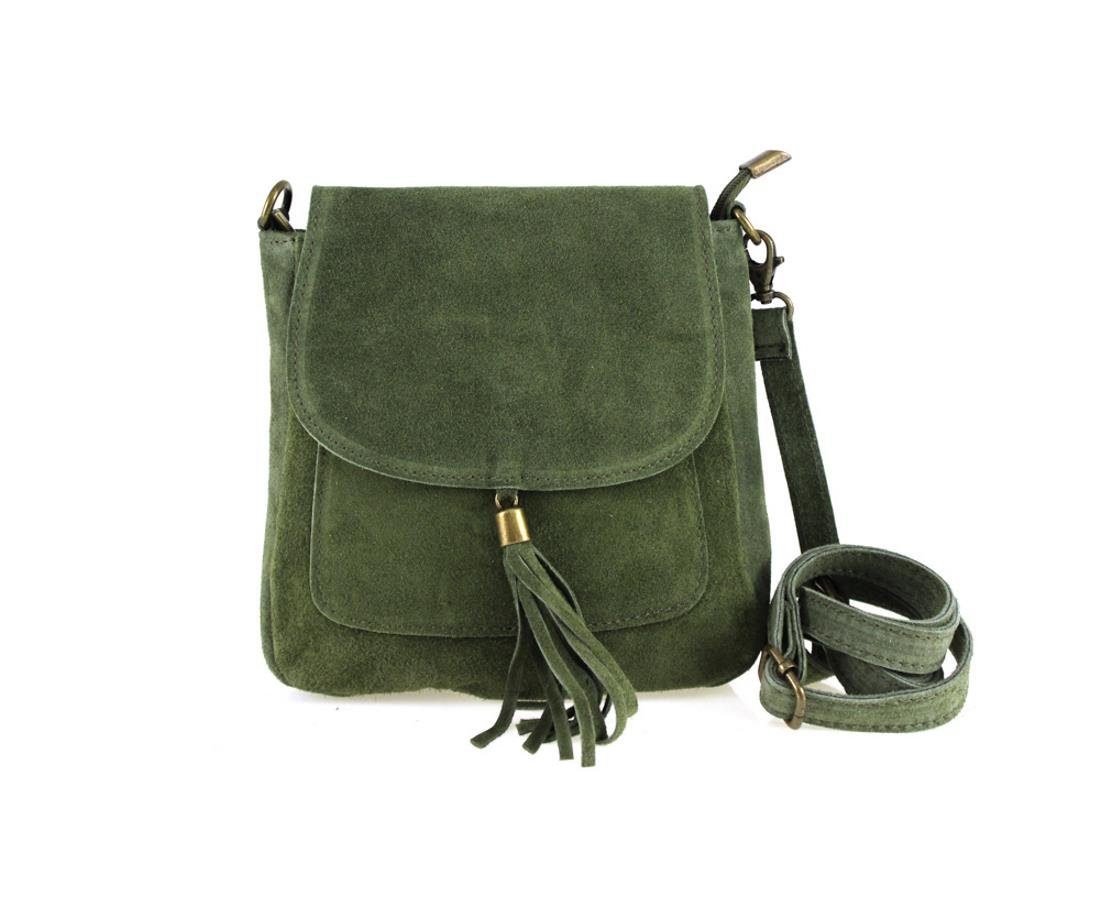 Schultertasche Made in Italy Damen Leder Tasche CrossOver