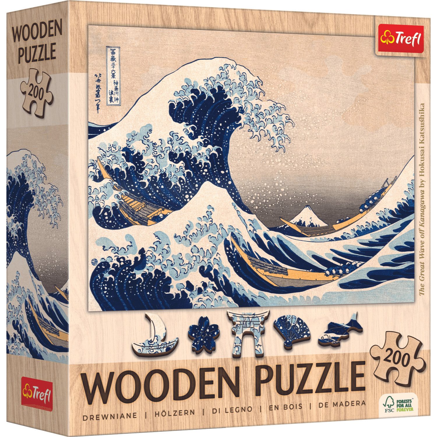 Trefl Puzzle Die Große Welle in Kanagawa Hokusai Katsushika, 200 Puzzleteile