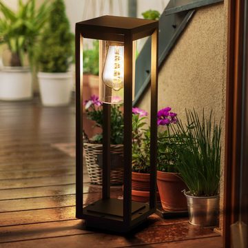 etc-shop LED Außen-Stehlampe, Leuchtmittel inklusive, Warmweiß, Farbwechsel, Außen Steh Lampe dimmbar Garten Balkon ALU Laterne