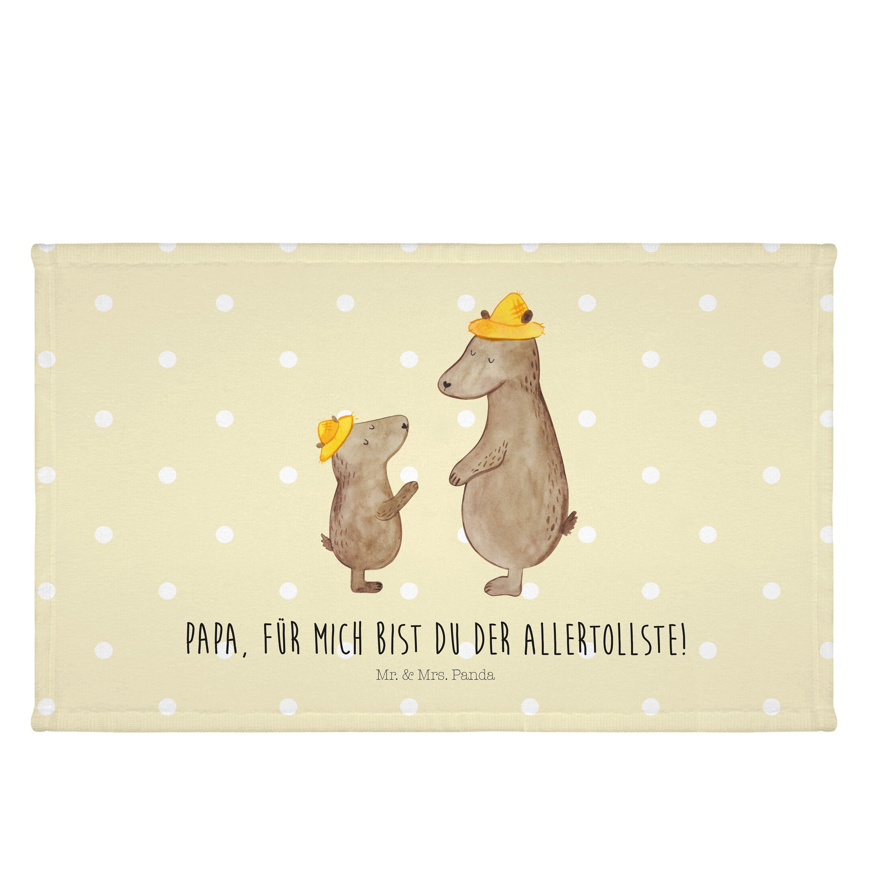 Mr. & Mrs. Panda Handtuch Bären mit Hut - Gelb Pastell - Geschenk, Reisehandtuch, Frottier, Lie, (1-St)
