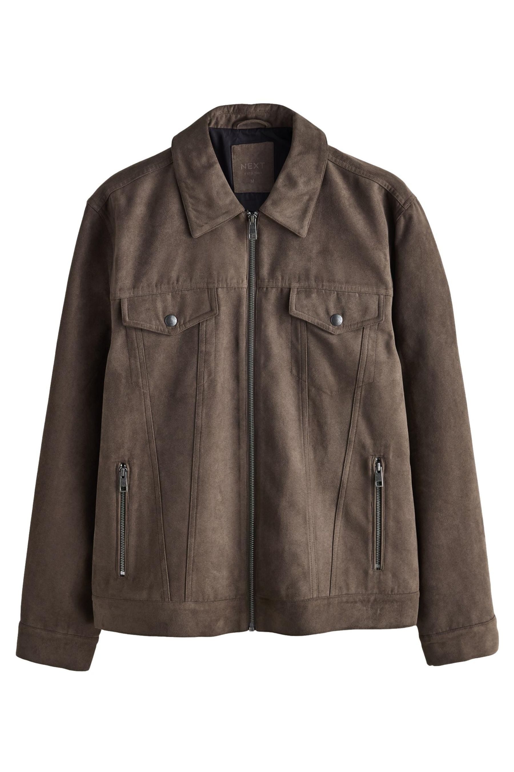 Next Hemdjacke Western-Jacke mit RV aus Velourskunstleder (1-St)
