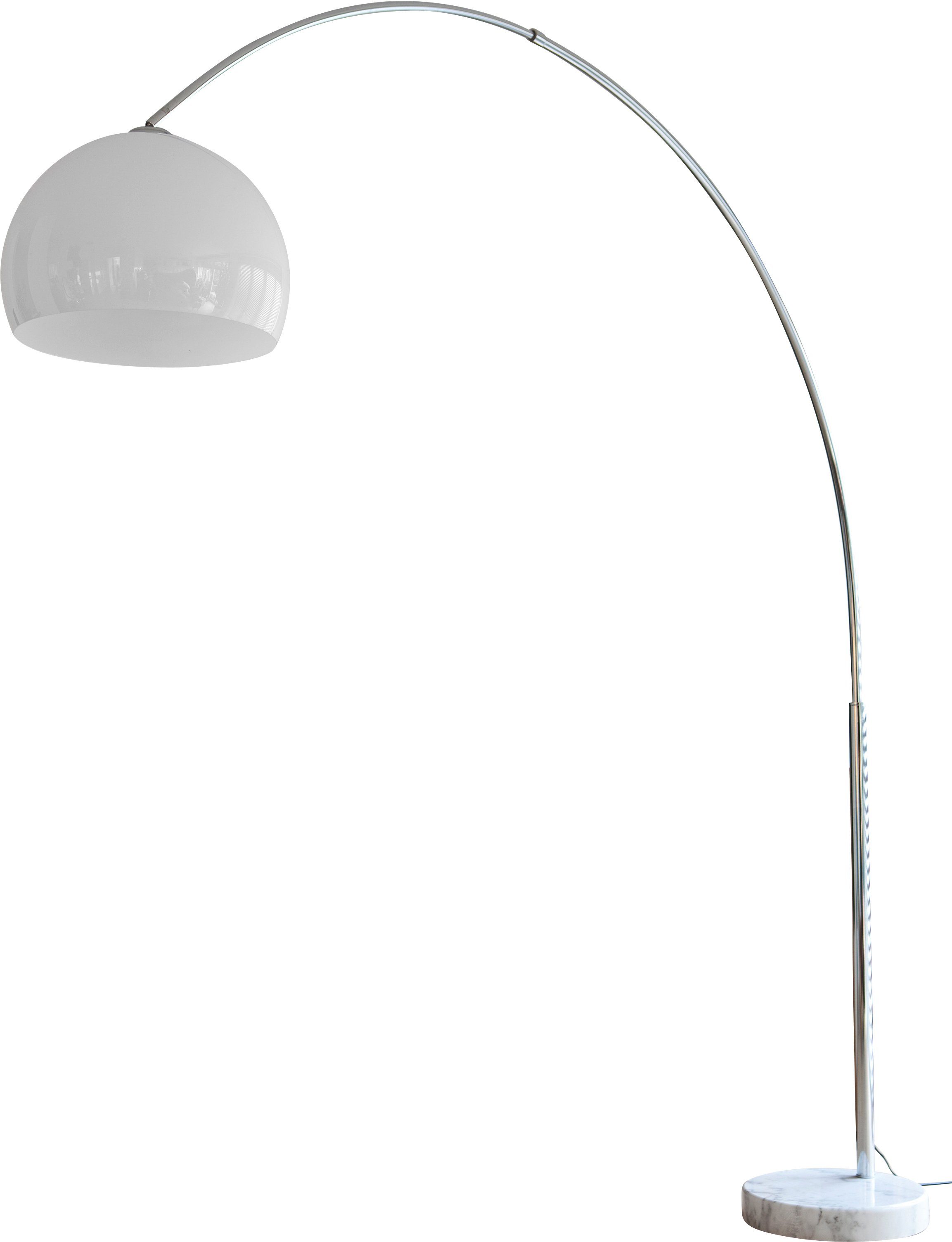 SalesFever Bogenlampe, Dimmer, ohne Leuchtmittel, Höhenverstellbar und mit Dimmschalter, echter Marmorfuß
