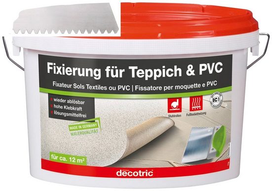 Bodenmeister Dispersionskleber »3kg Fixierung und Zahnspachtel«, (2-tlg), für Teppichboden, PVC und Vinyl, reicht für ca. 12qm