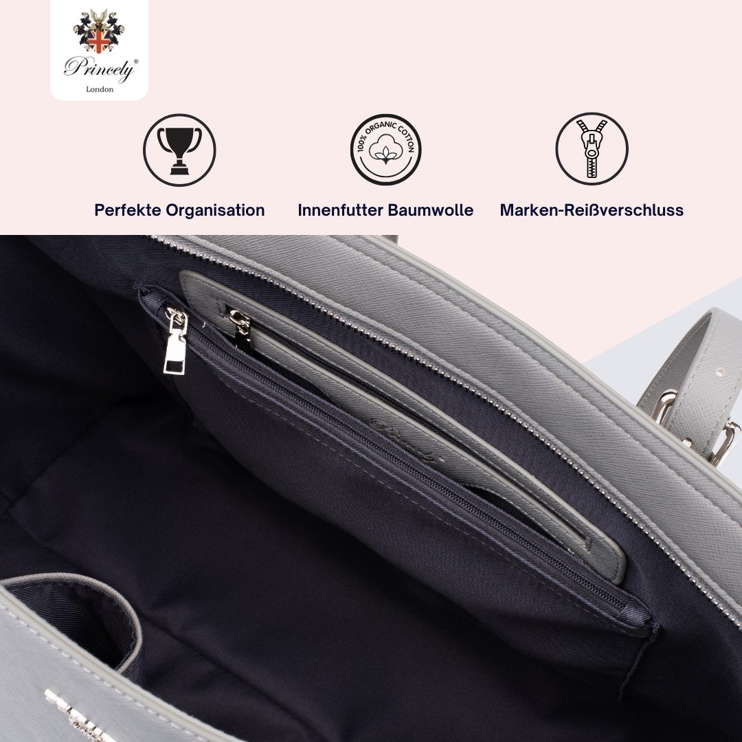 Princely London Handtasche XXL Shopper Beverly - Exrem Viel Platz für Arbeit, Schule & Freizeit