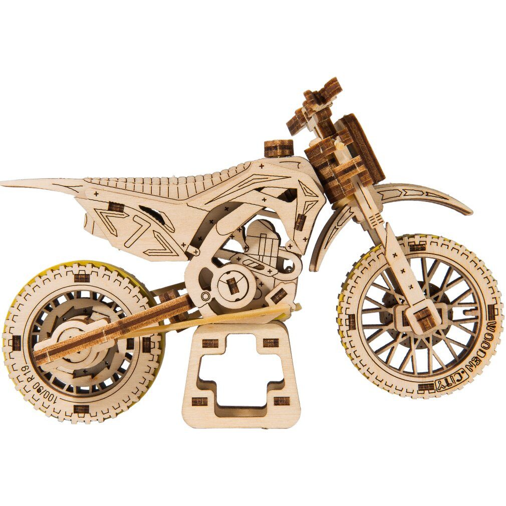 Wooden City 3D-Puzzle 3D-Puzzle Motorrad MotoCross 88 Teile, Puzzleteile