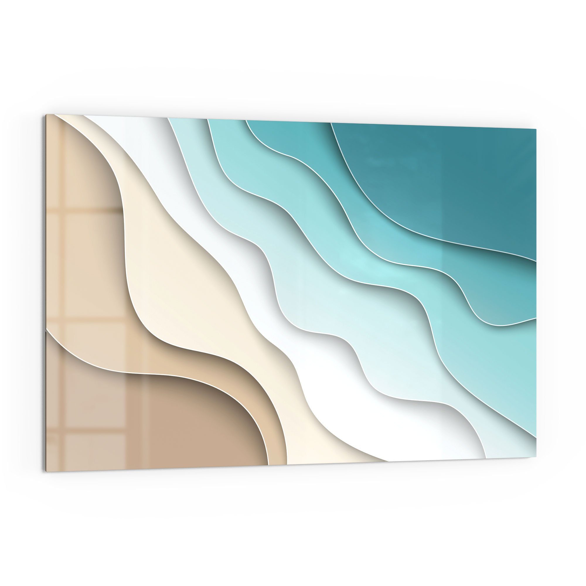 Glas Badrückwand Papierwellen', DEQORI Herdblende 'Farbige Küchenrückwand Spritzschutz