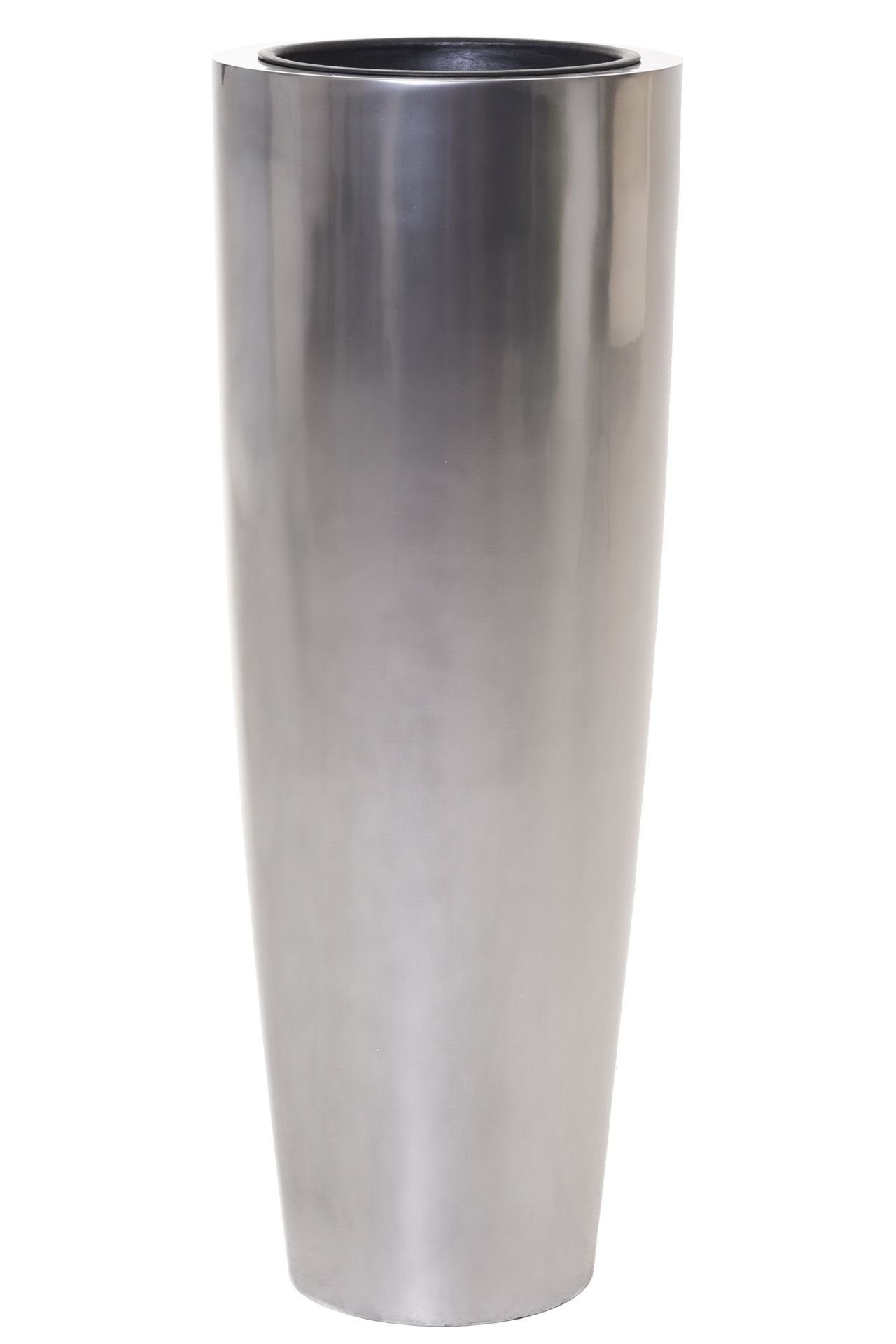 Metallic hoch Silber Pflanzgefäß Pflanzkübel - VIVANNO Pflanzkübel PILA exklusiv 37x100