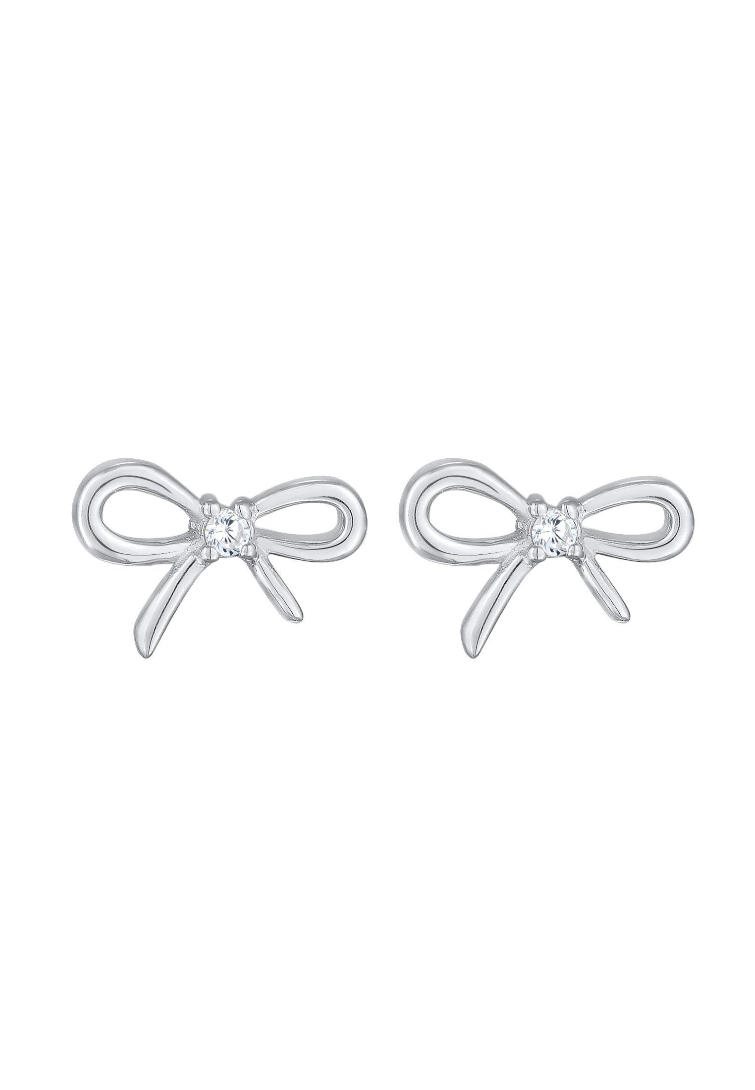 Elli Paar Ohrstecker Schleife Zirkonia Romantik 925 Silber, Schleife günstig online kaufen