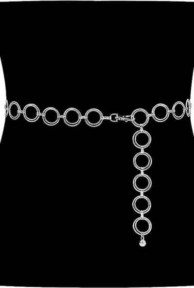 LENBEST Kettengürtel Kettengürtel Taillenkette aus Metall für Damen Silberner verstellbarer Body Link Gürtel