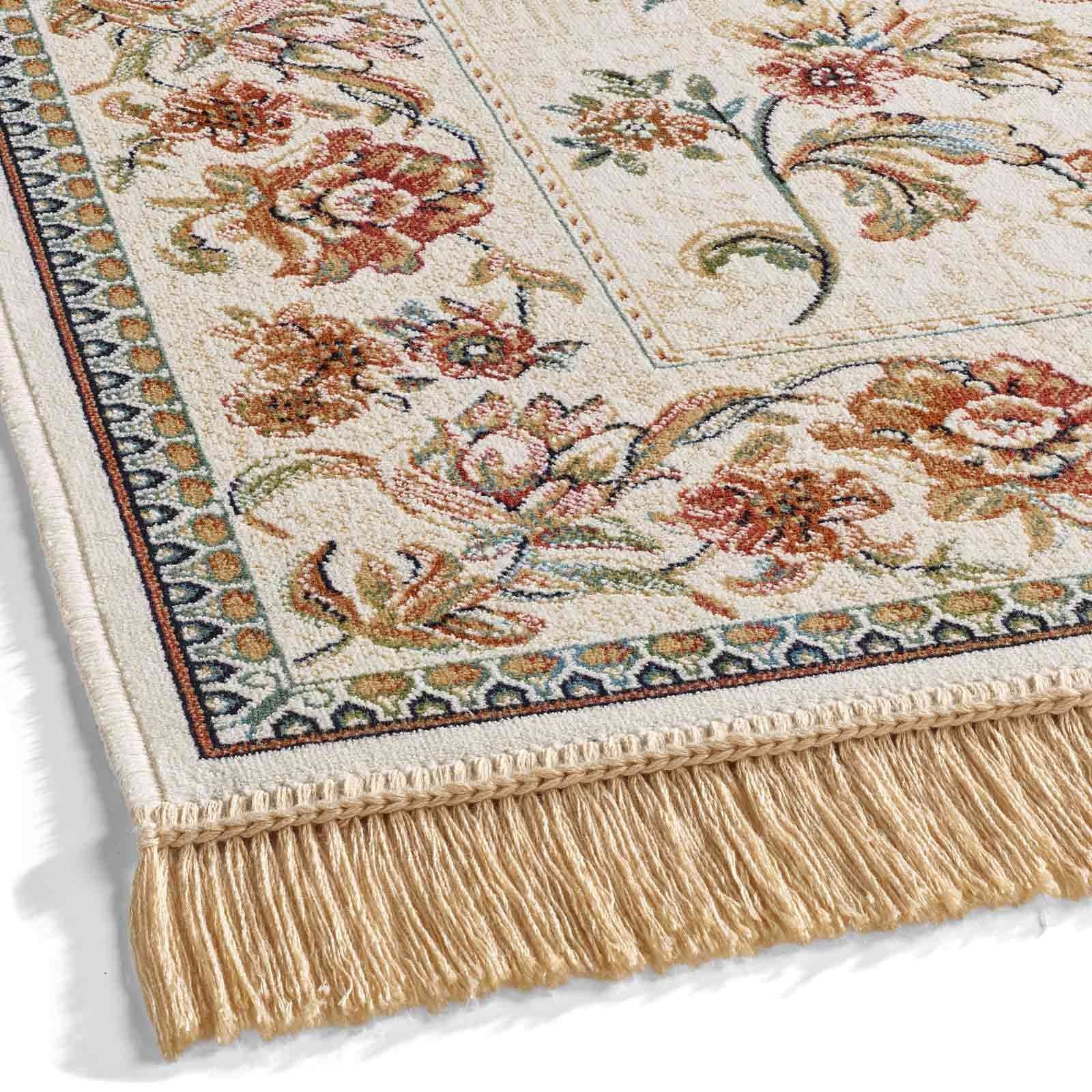 TaraCarpet Teppich Palazzo Royal Antique Roses, rechteckig, Höhe: 6 mm, Rosen Seiden Optik grün Wohnzimmer Schlafzimmer Esszimmer 67x105