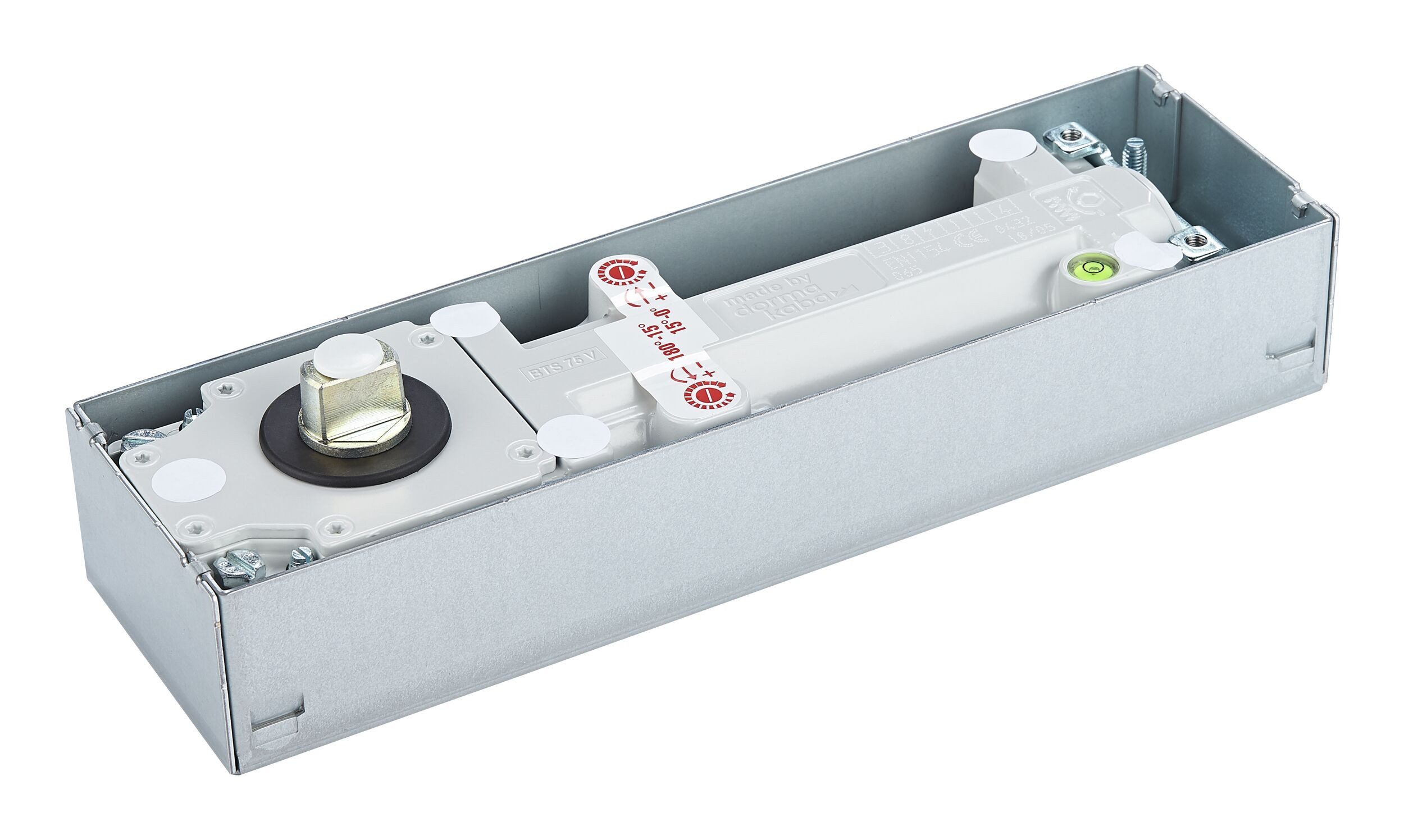 Dorma Türschließer, ohne Feststellvorrichtung, Bodentürschließer, BTS 75 V, EN 1-4, mit Zementkasten, mit Steckachse