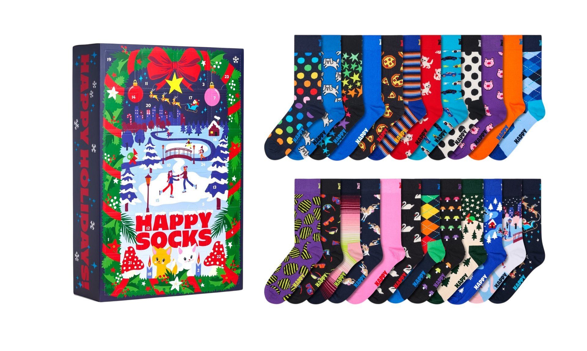 Happy Socks Socken Tagessocke Crew Weihnachtsspecial #5 - Adventskalender 2 günstig online kaufen