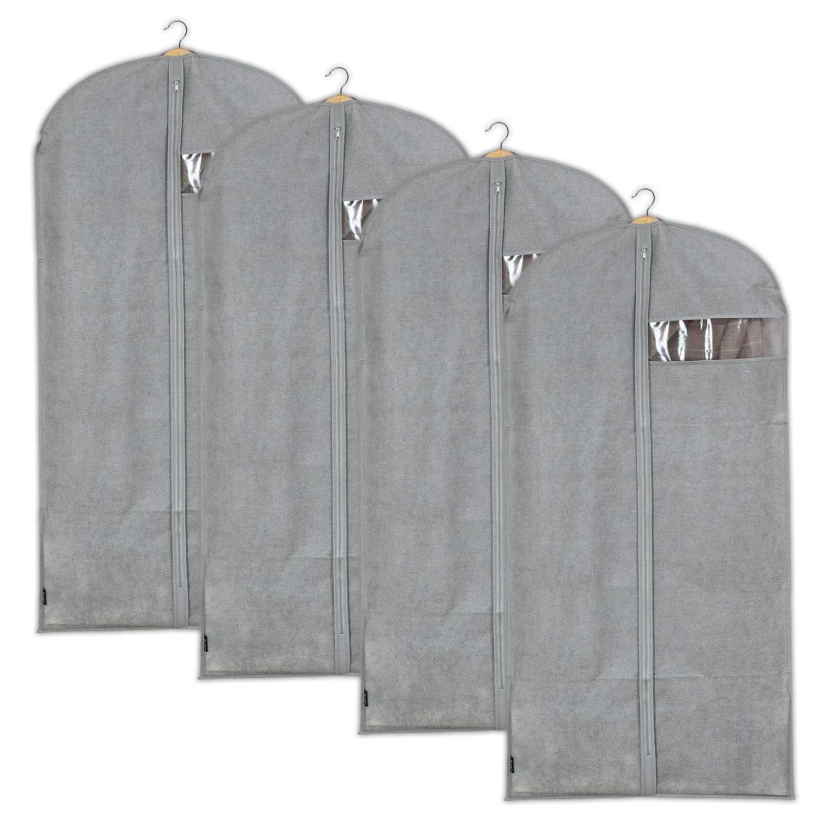 HAC24 Kleidersack Premium Kleidersack Kleiderhülle Schutzhülle Kleiderschutz (4 St) Polypropylen 60 x 135 cm mit Reißverschluss & Sichtfenster