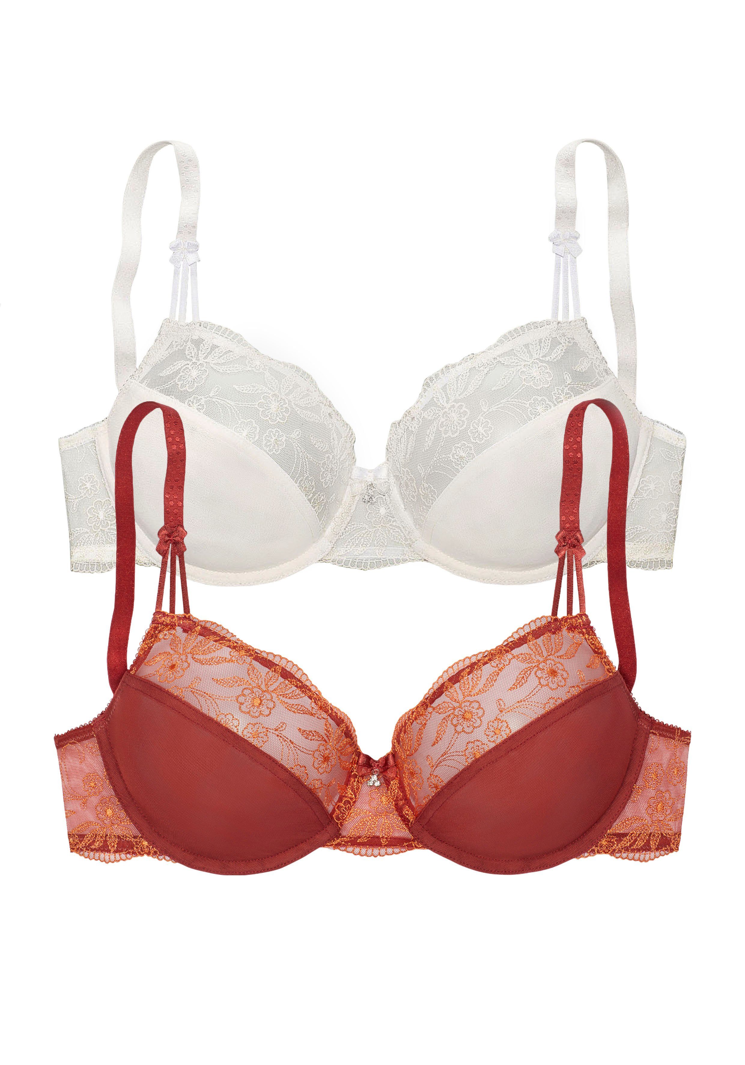 Nuance by Lascana Bügel-BH (Packung, 2 Stück) mit Stickereispitze, als Dessous-Set kombinierbar, große Größen – Bild 2 von 5