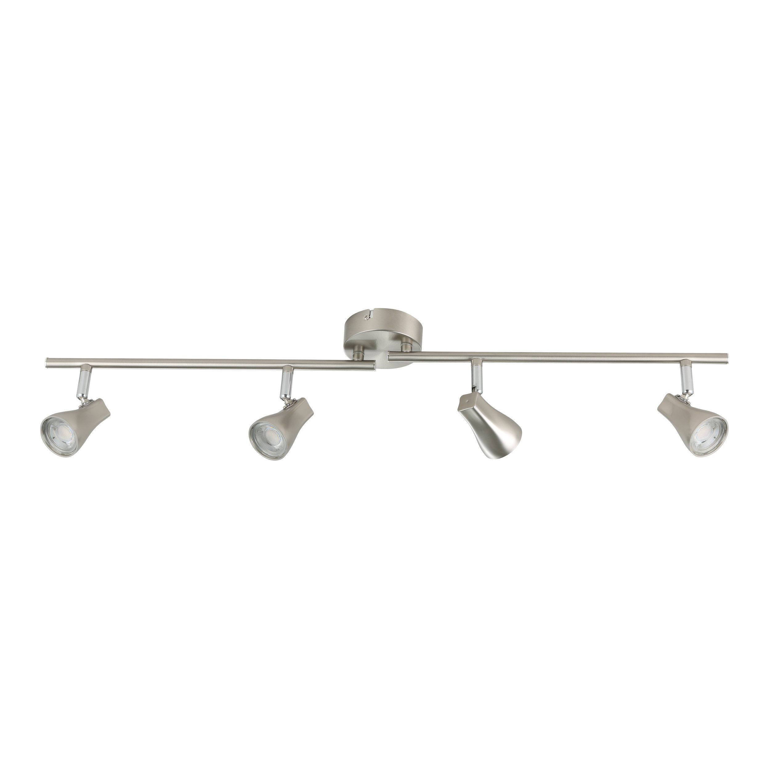 EGLO LED Deckenspot Tiberio 1, Leuchtmittel inklusive, Deckenstrahler aus Stahl und Kunststoff, Flurlampe in nickel-matt