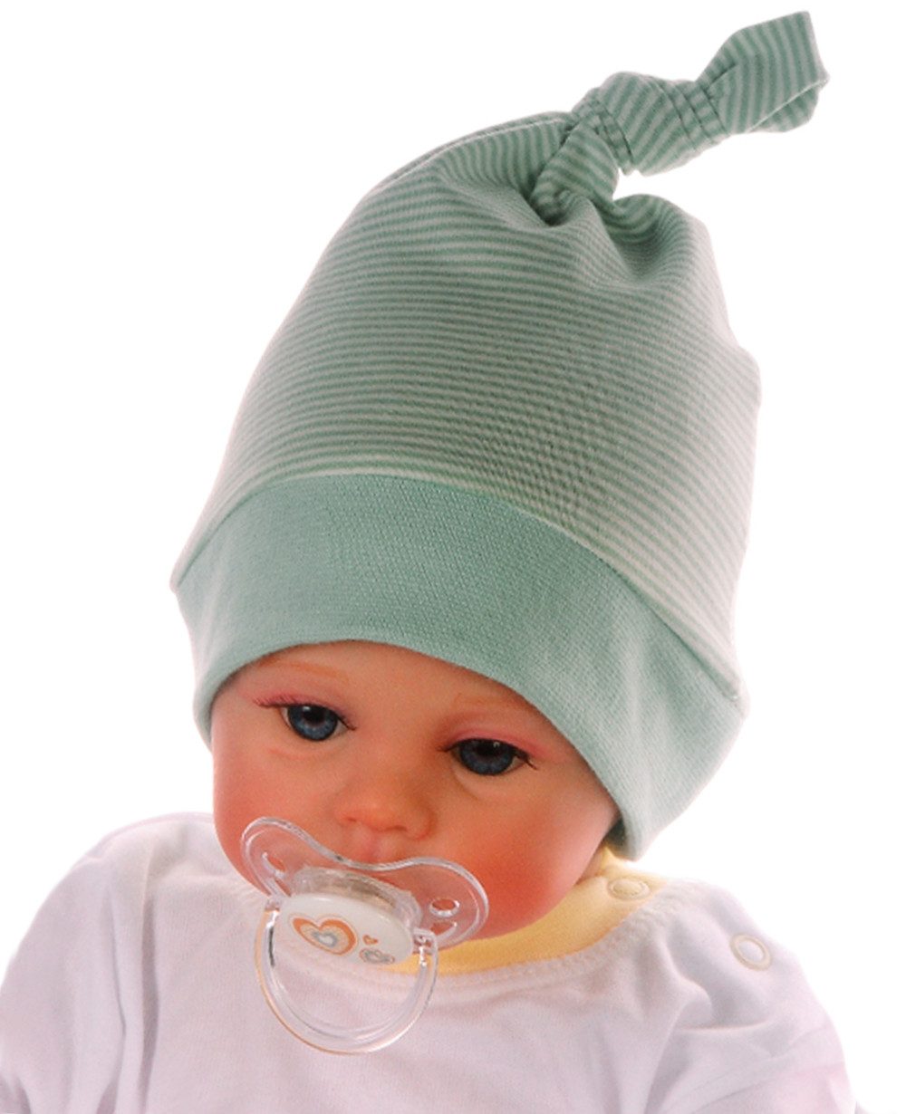 Erstlingsmütze Baby Mütze Knotenmütze für Neugeborene neutral