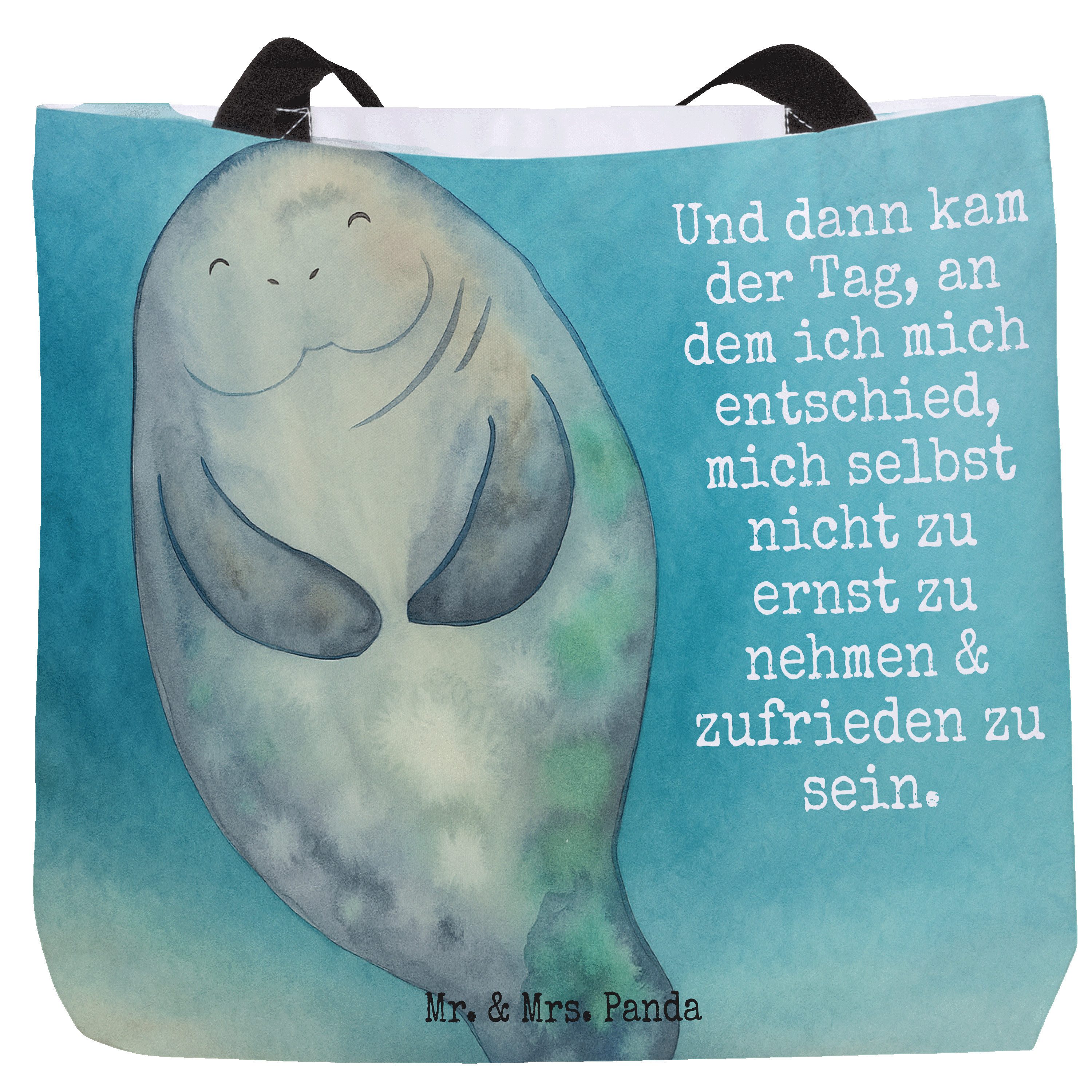 Shopper Seekuh Happy Design, Tote Bag, Weiß, Laptoptasche, Achtsamkeit, Respe
