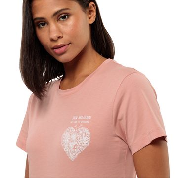 Jack Wolfskin T-Shirt DISCOVER HEART T W klassisches Grafik-T-Shirt aus weicher Bio-Baumwolle
