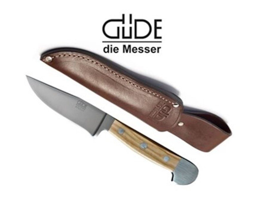 Güde Ножи Solingen Allzweckmesser Güde Jagdnicker, Jagdmesser, Griff aus Eichenholz mit Lederscheide