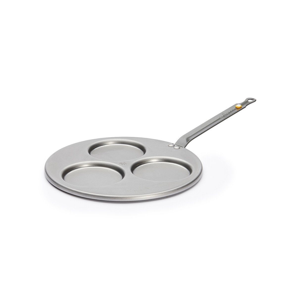 de Buyer Bratpfanne Mineral B, 3-er Blinis-Pfanne 27 cm - Eisen mit Bienenwachsbeschichtung -