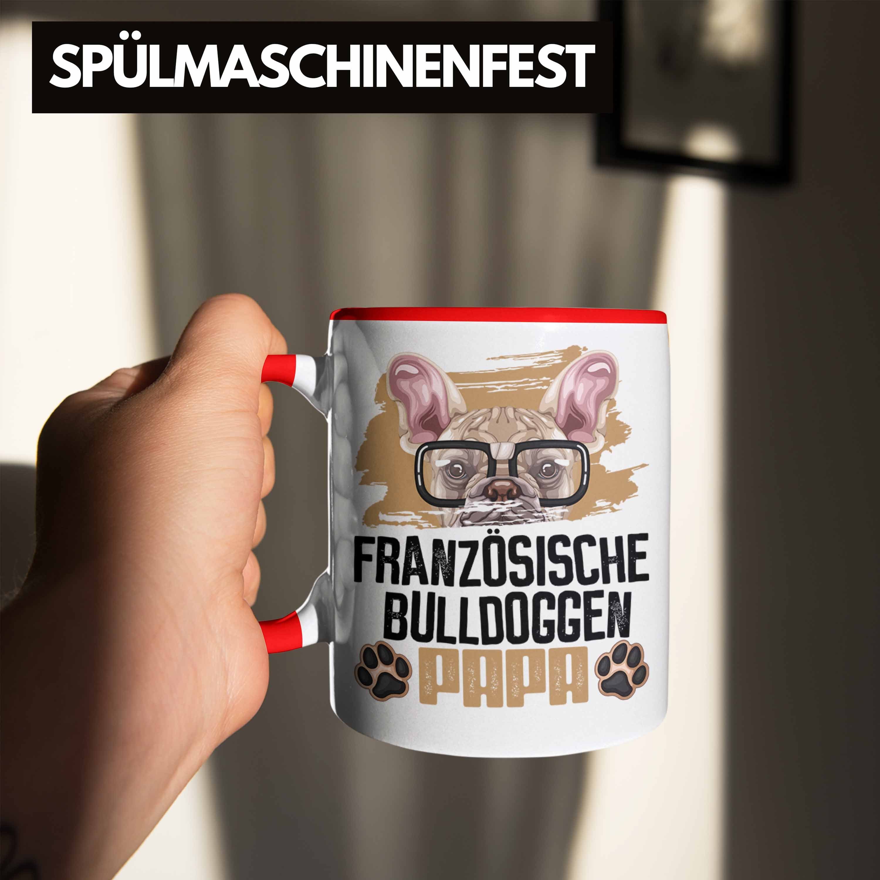 Trendation Tasse Geschenk Tasse Ge Besitzer Rot Bulldogge Spruch Papa Lustiger Französische
