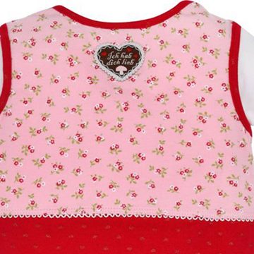 BONDI Strampler Baby Overall "Prinzessin" mit Herz 86557, Mädchen Babymode 2-tlg. Rosa Rot