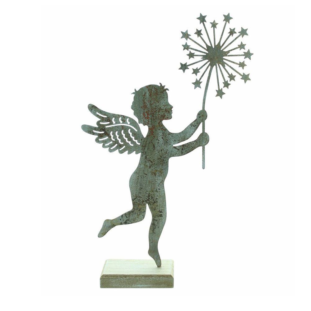 Home-trends24.de Dekofigur Engel Gold Weihnachtsdeko Deko Winter Figur Engelchen Tischdeko 30 cm