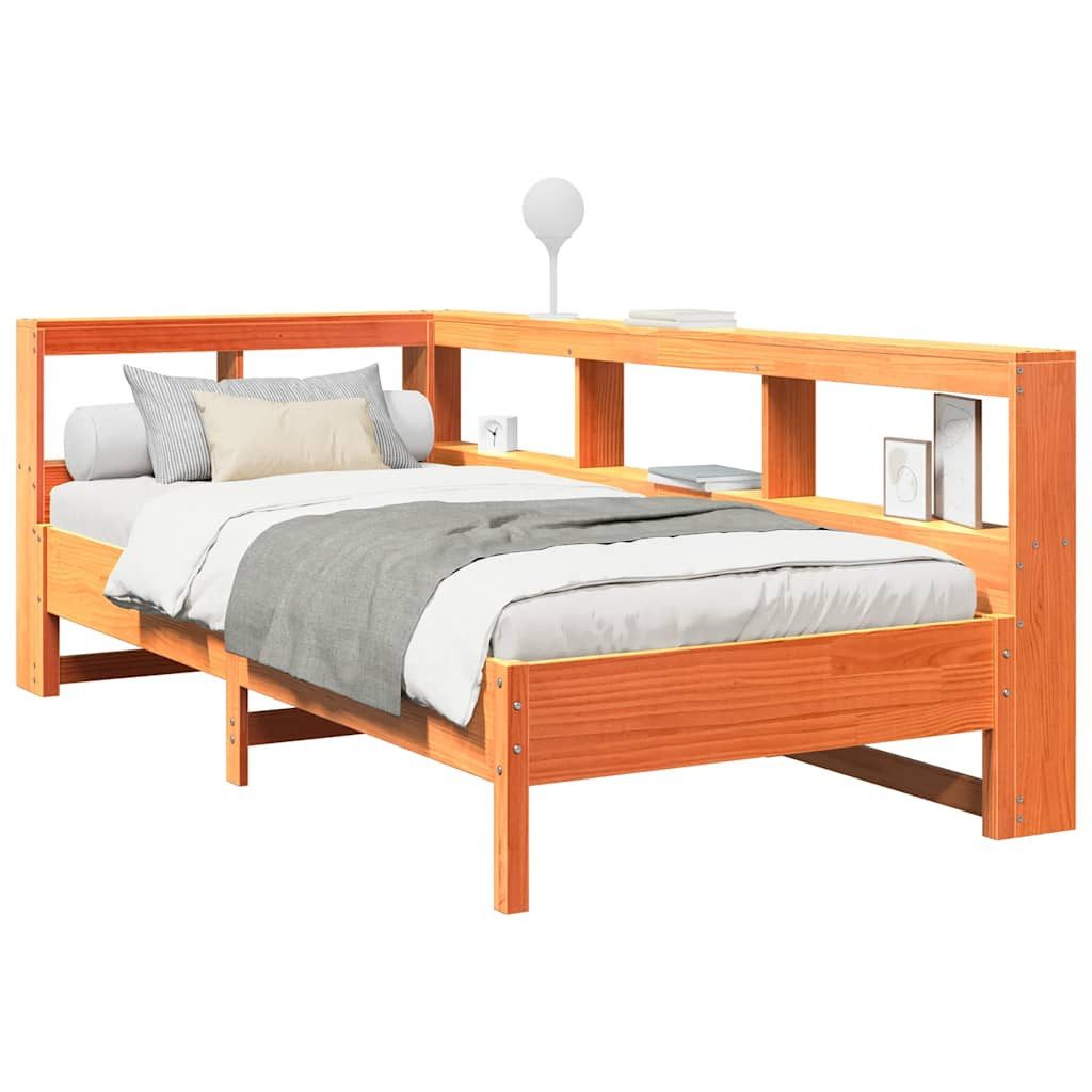 vidaXL Bett Massivholzbett mit Regal ohne günstig online kaufen
